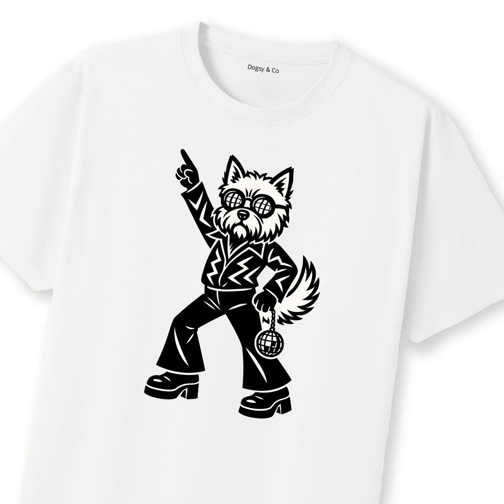 West Highland White Terrier Disco Doggo T-Shirt | Dogsy & Co