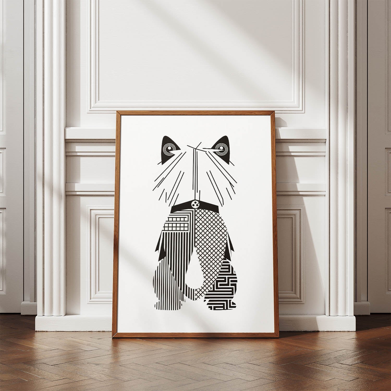 West Highland White Terrier Geometric Line Art mockup