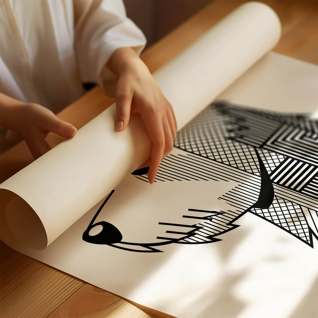 West Highland White Terrier Geometric Line Art mockup