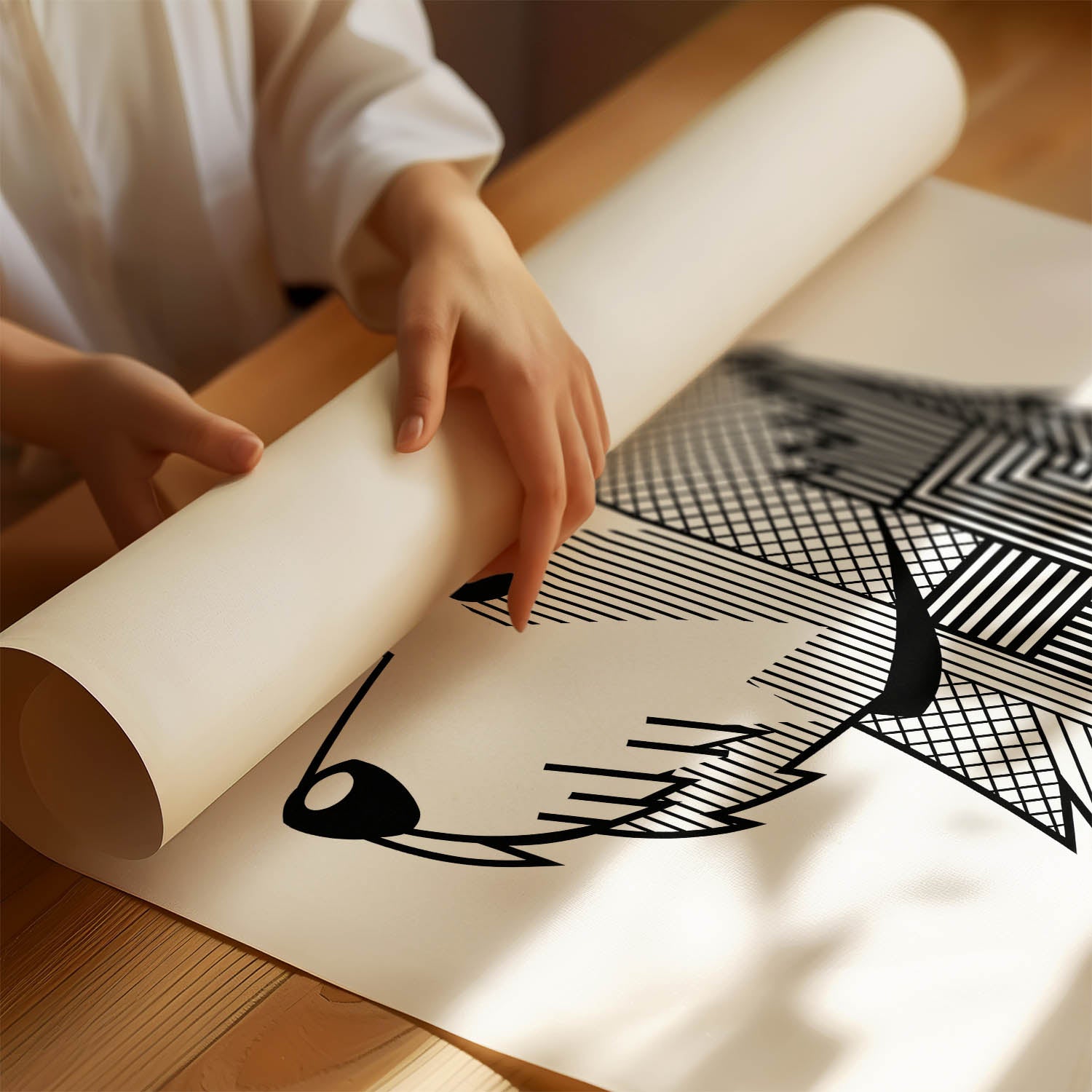 West Highland White Terrier Geometric Line Art mockup