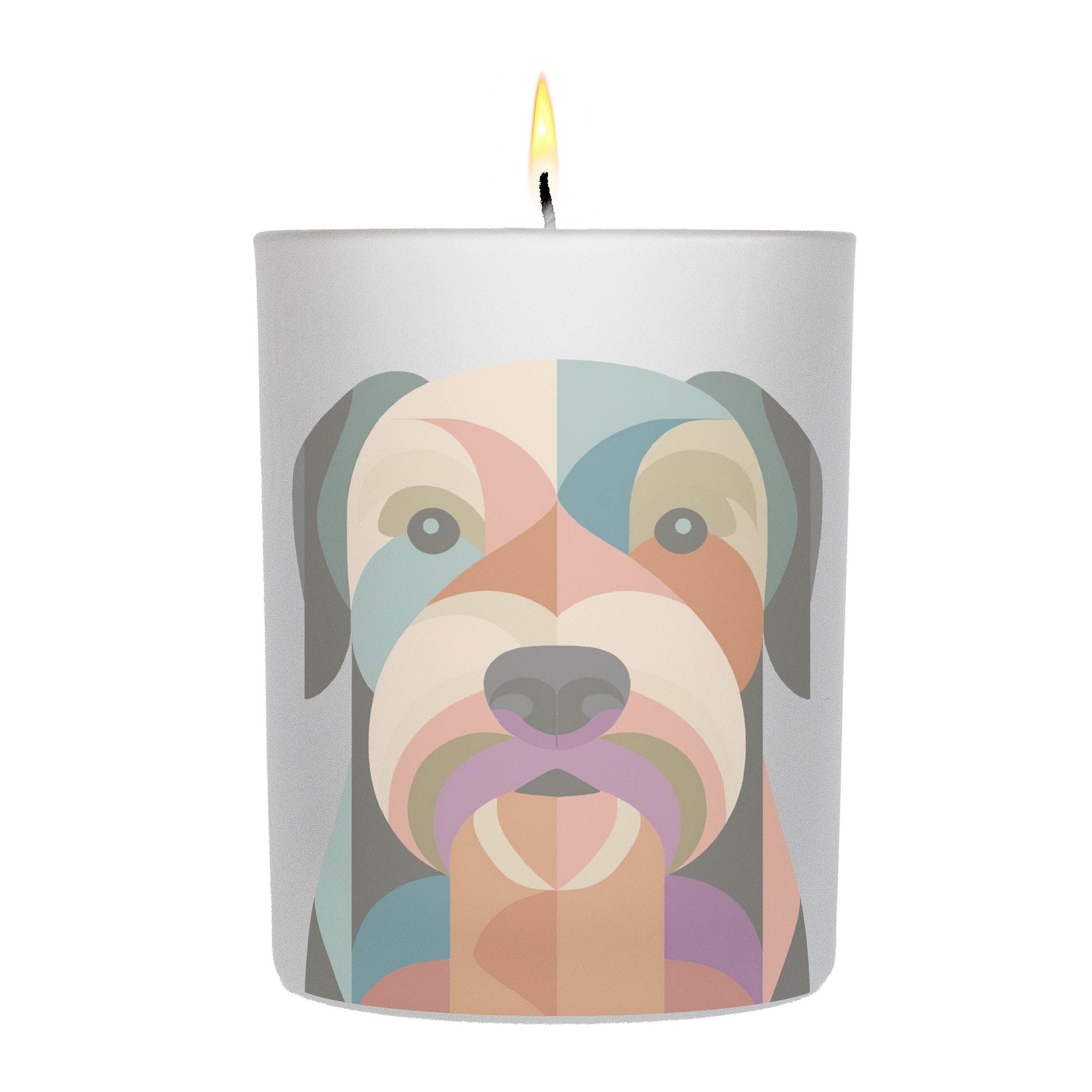 Wheaten Terrier Graphic Retro Chic Frosted Candle