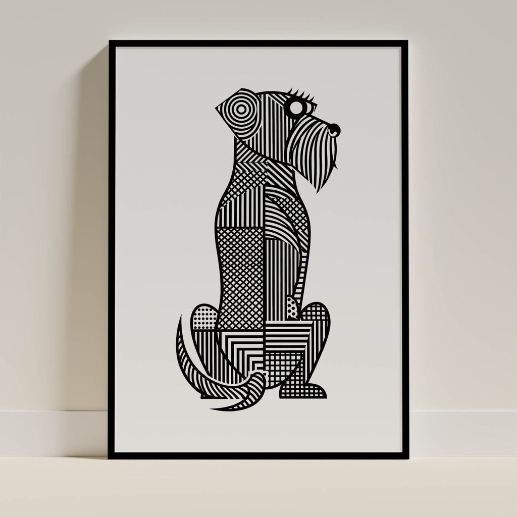 Wheaten Terrier Geometric Line Art mockup