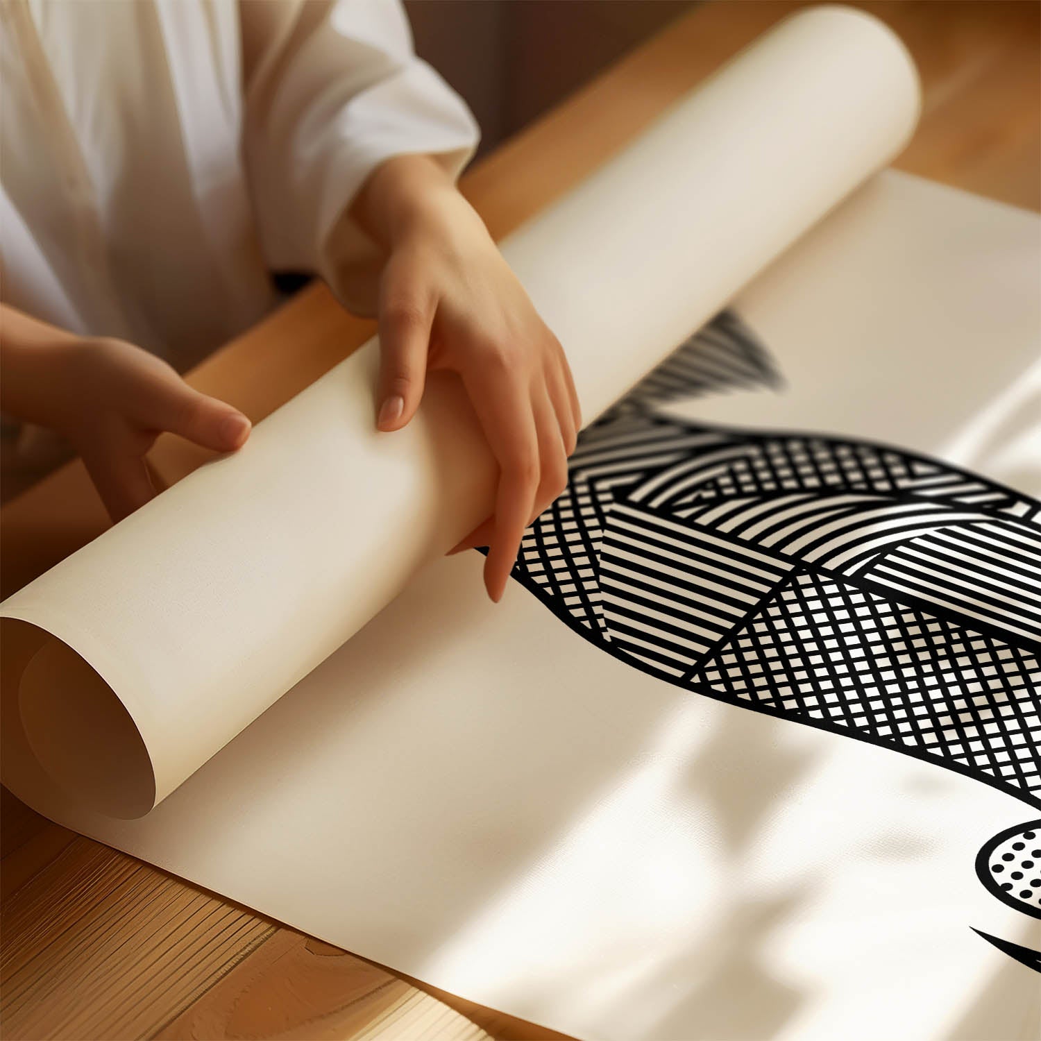 Wheaten Terrier Geometric Line Art mockup