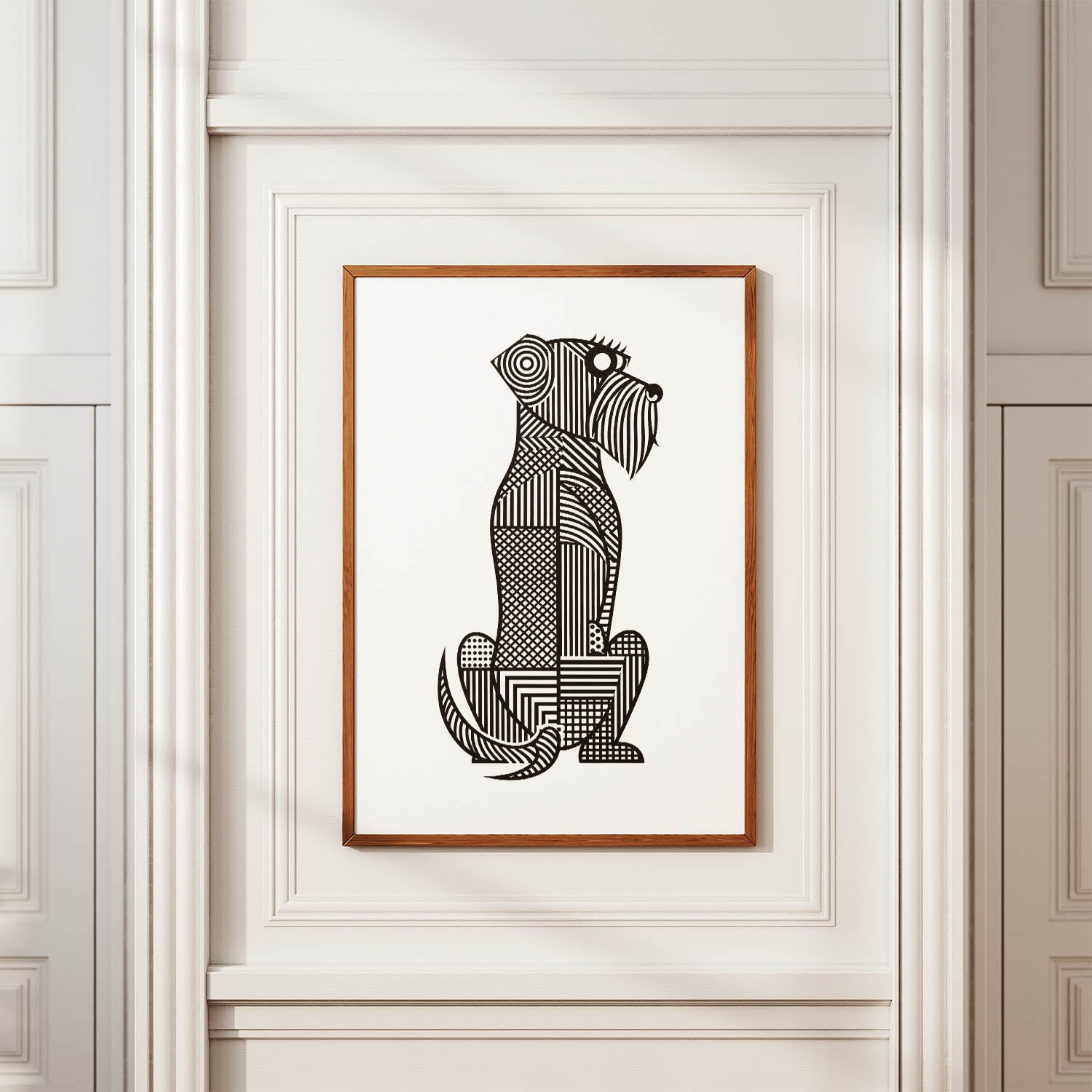 Wheaten Terrier Geometric Line Art mockup