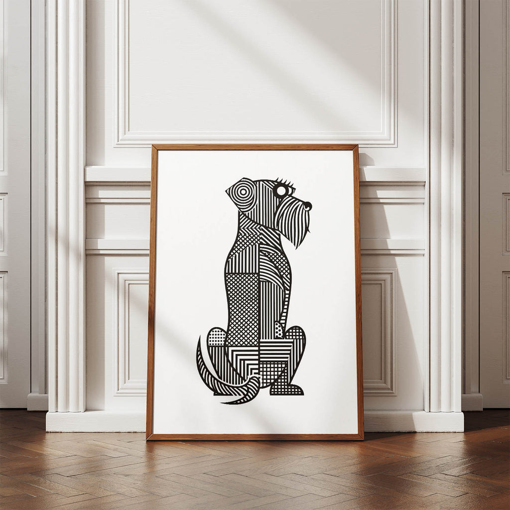 Wheaten Terrier Geometric Line Art mockup