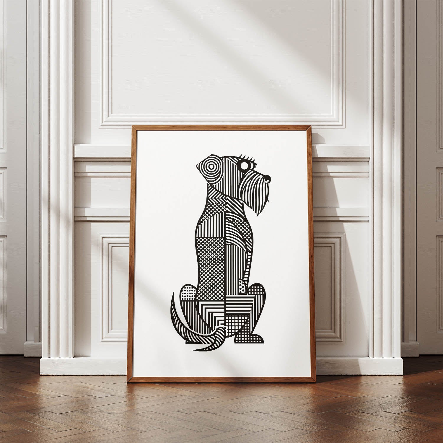 Wheaten Terrier Geometric Line Art mockup