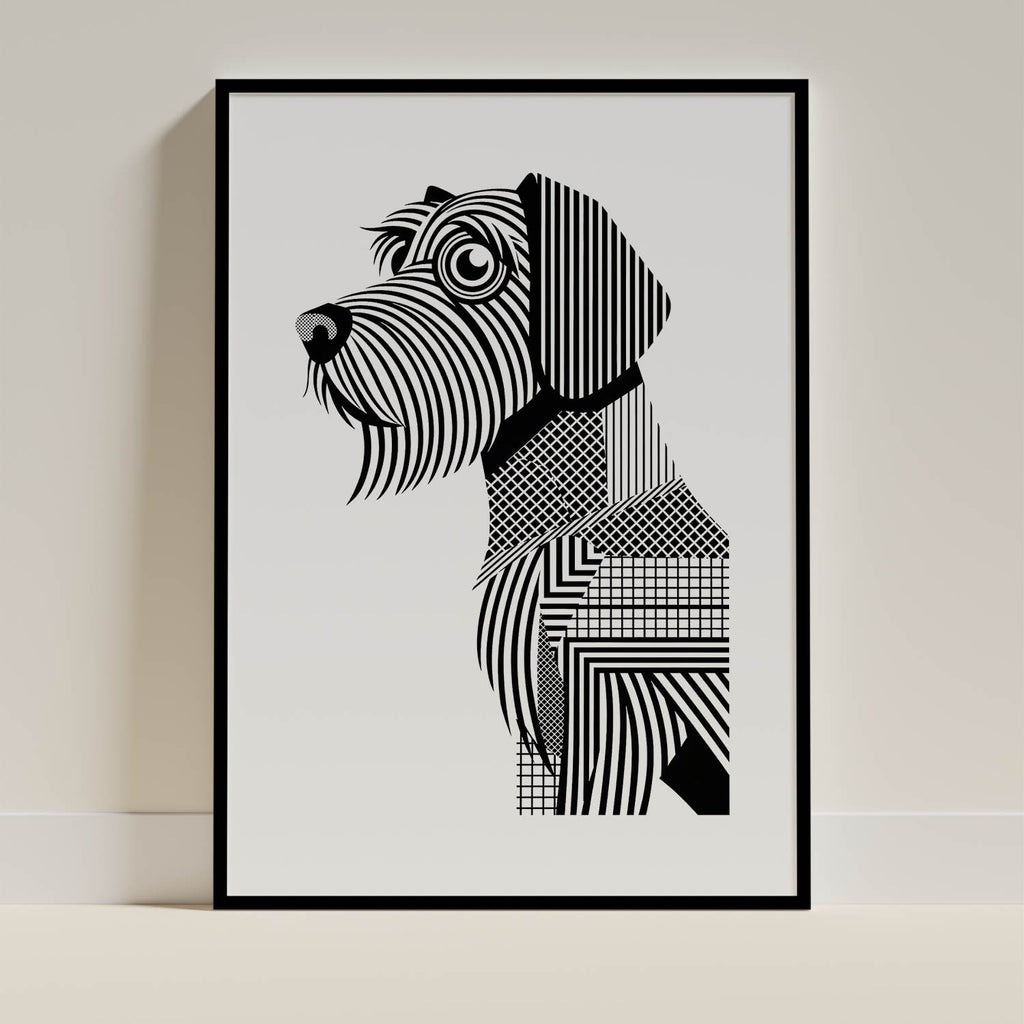 Wheaten Terrier Geometric Line Art mockup