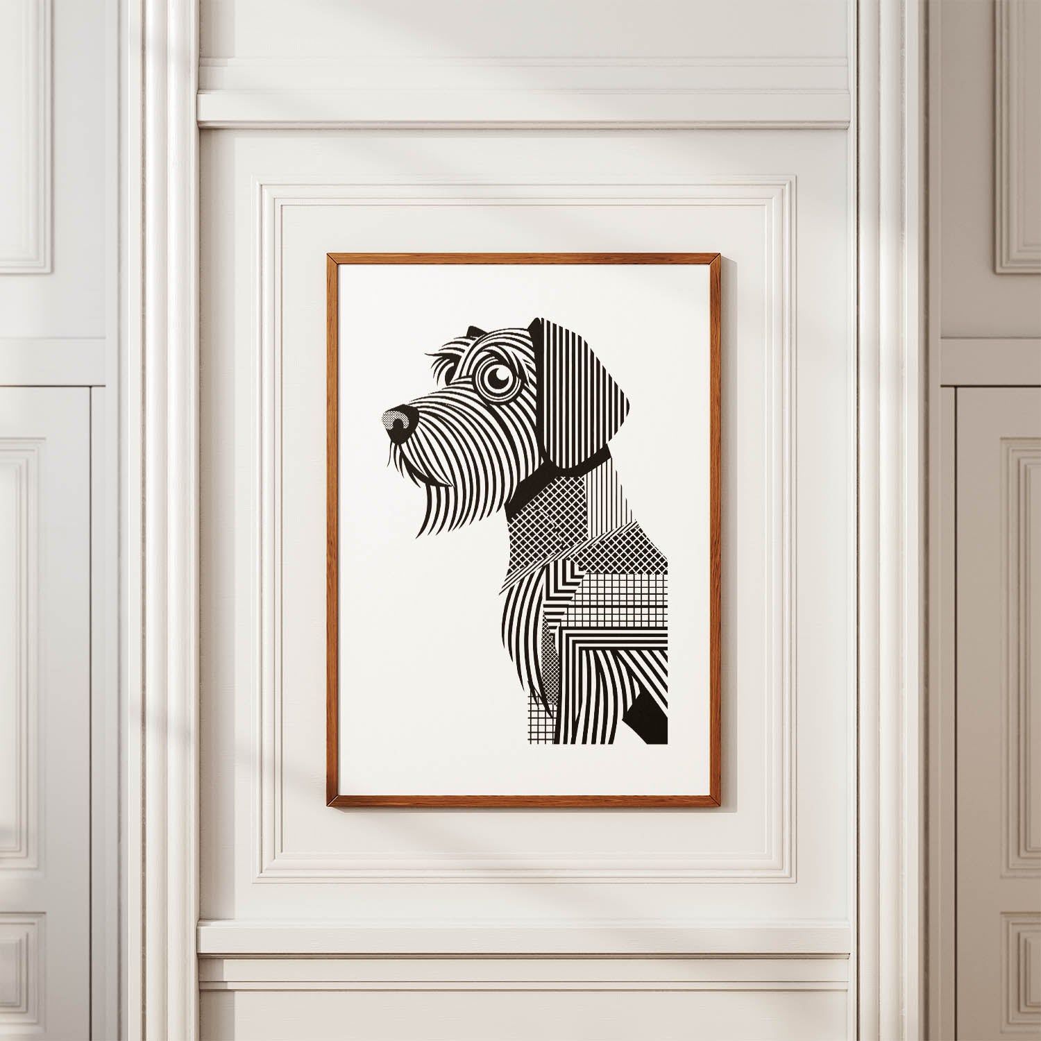 Wheaten Terrier Geometric Line Art mockup