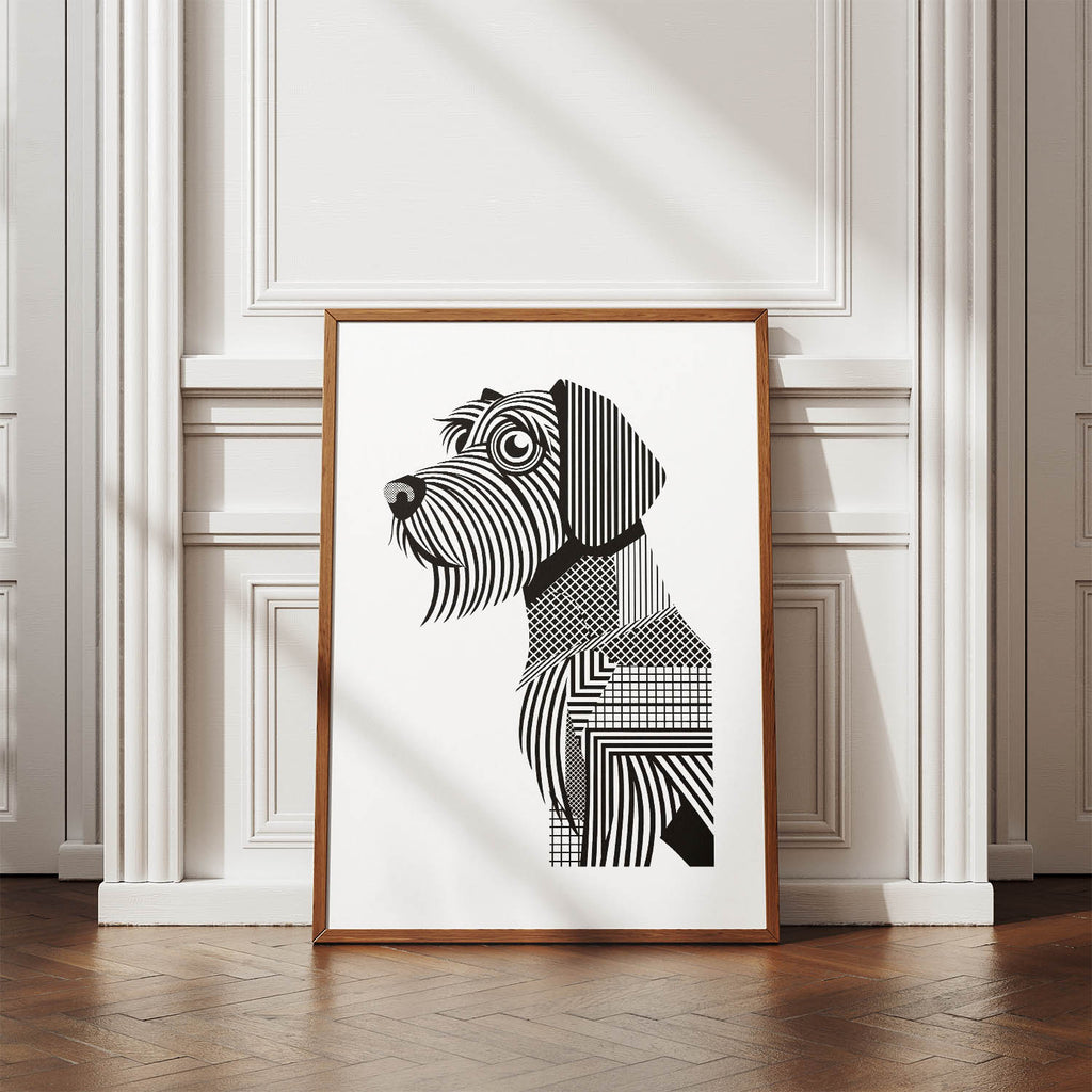 Wheaten Terrier Geometric Line Art mockup