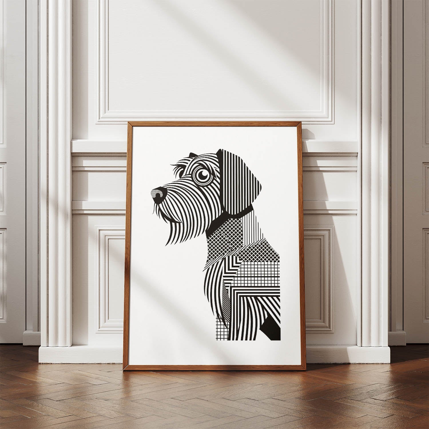 Wheaten Terrier Geometric Line Art mockup