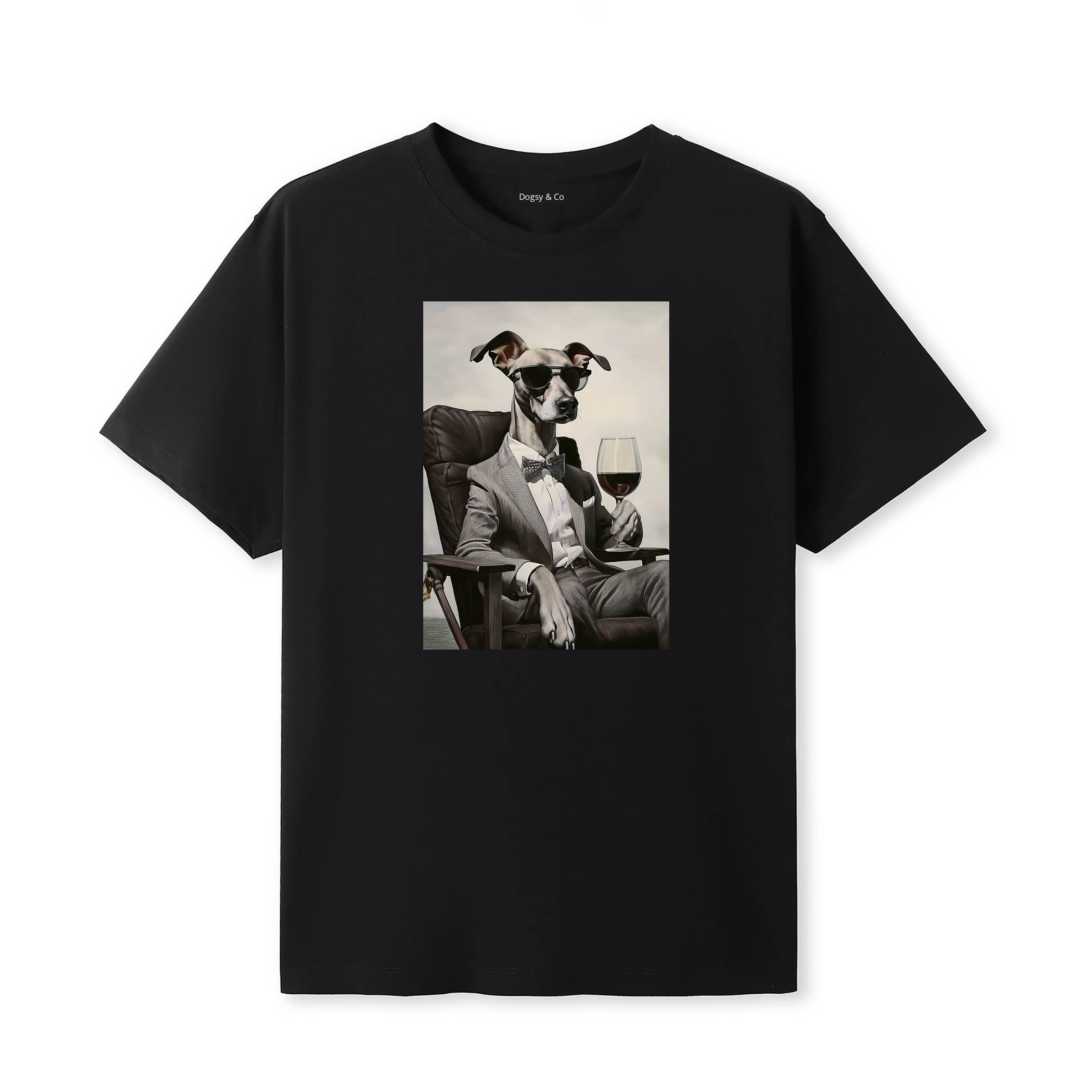 Whippet distinguished gentleman dog t-shirt - black