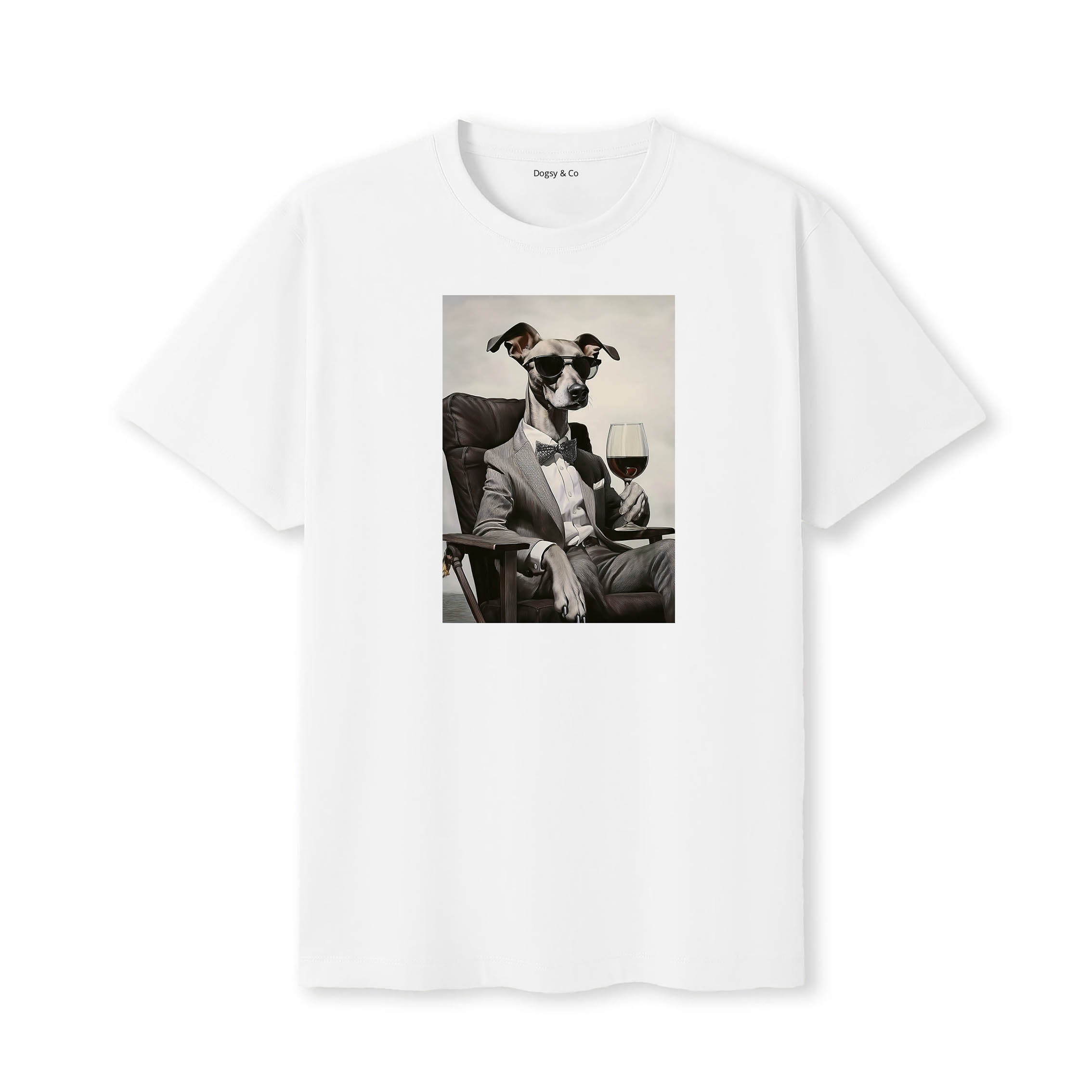 Whippet distinguished gentleman dog t-shirt - white