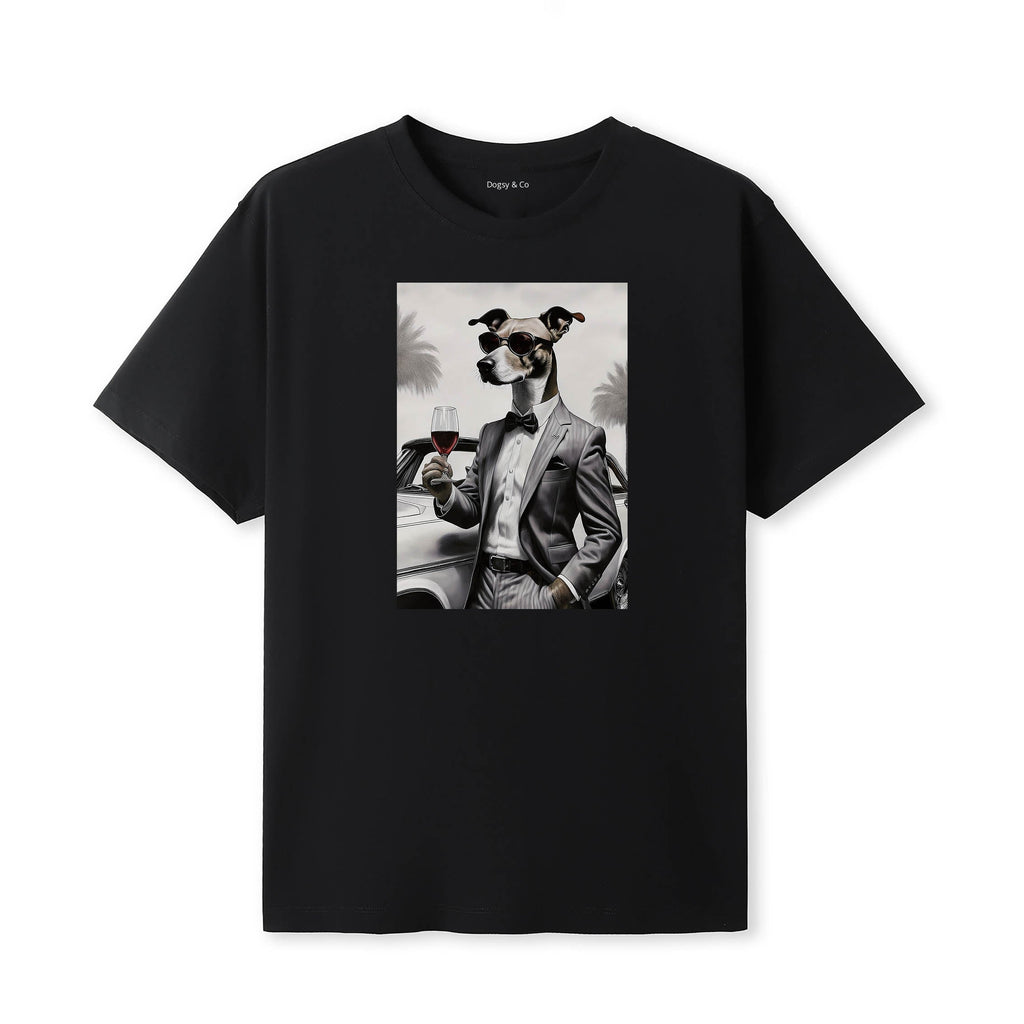 Whippet distinguished gentleman dog t-shirt - black