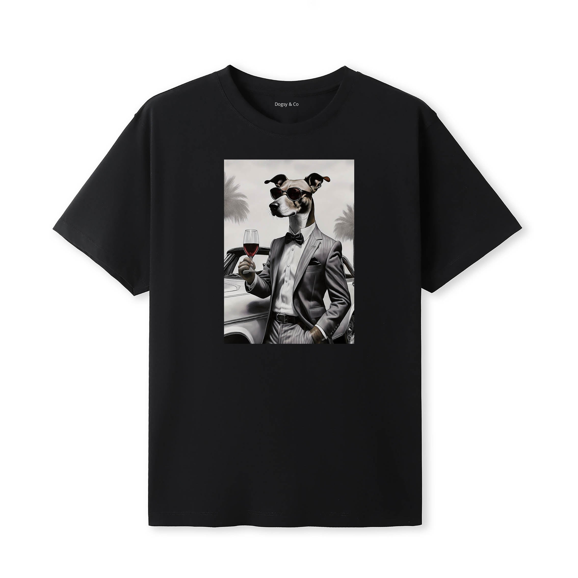 Whippet distinguished gentleman dog t-shirt - black