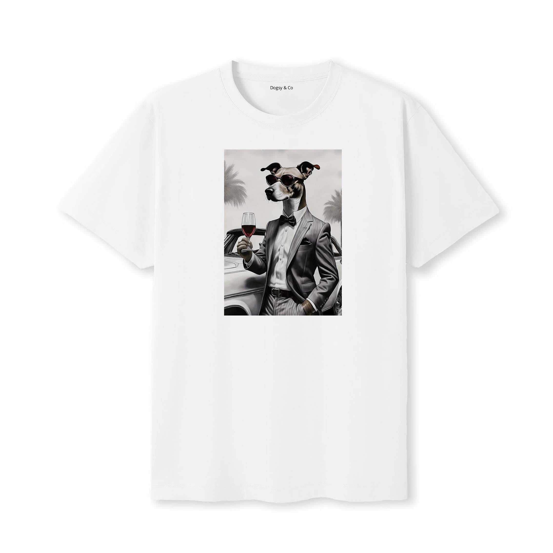 Whippet distinguished gentleman dog t-shirt - white