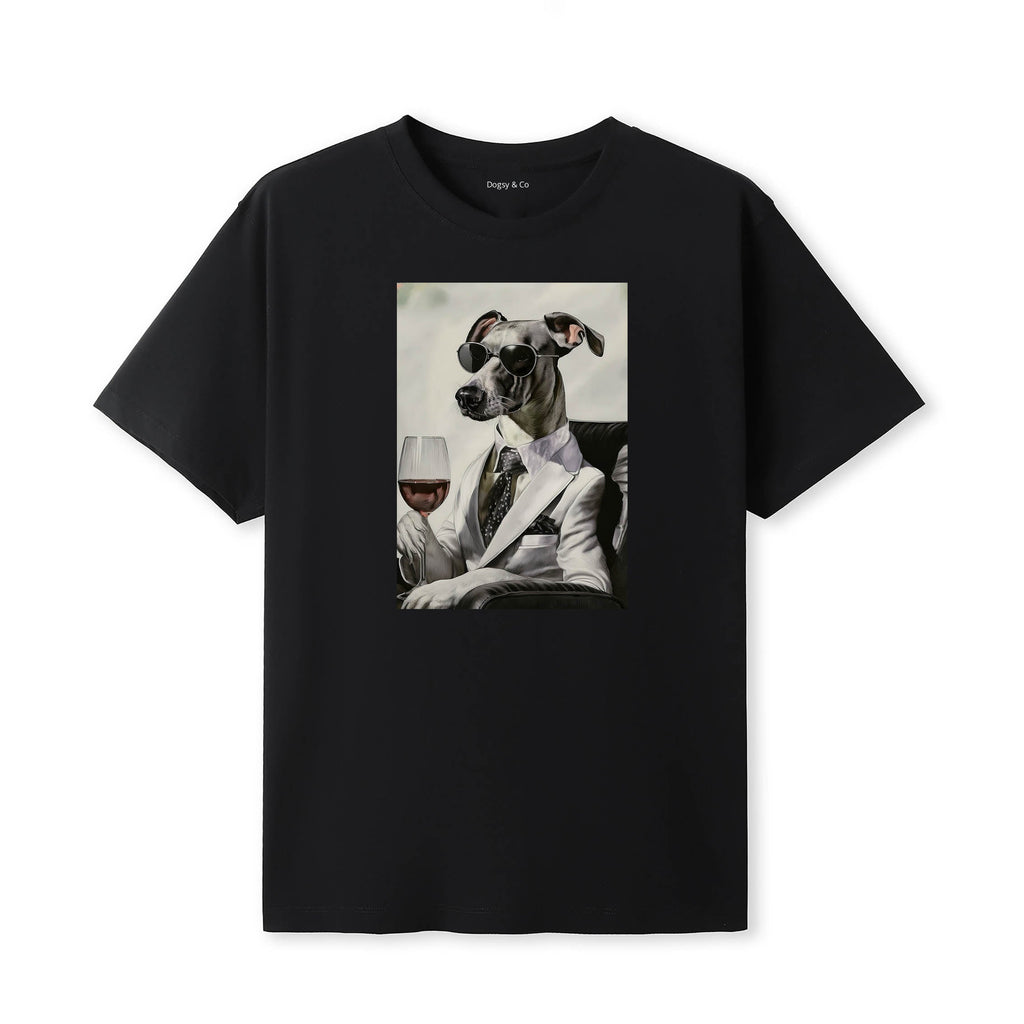 Whippet distinguished gentleman dog t-shirt - black