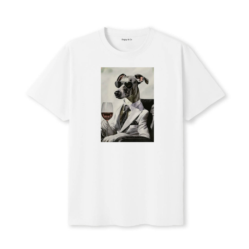 Whippet distinguished gentleman dog t-shirt - white