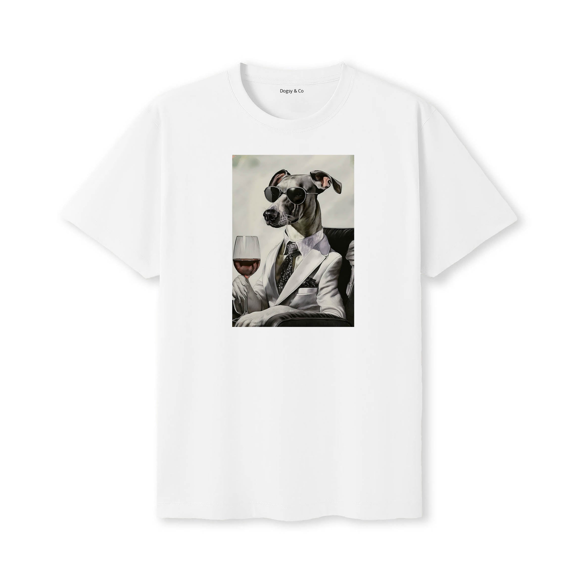 Whippet distinguished gentleman dog t-shirt - white