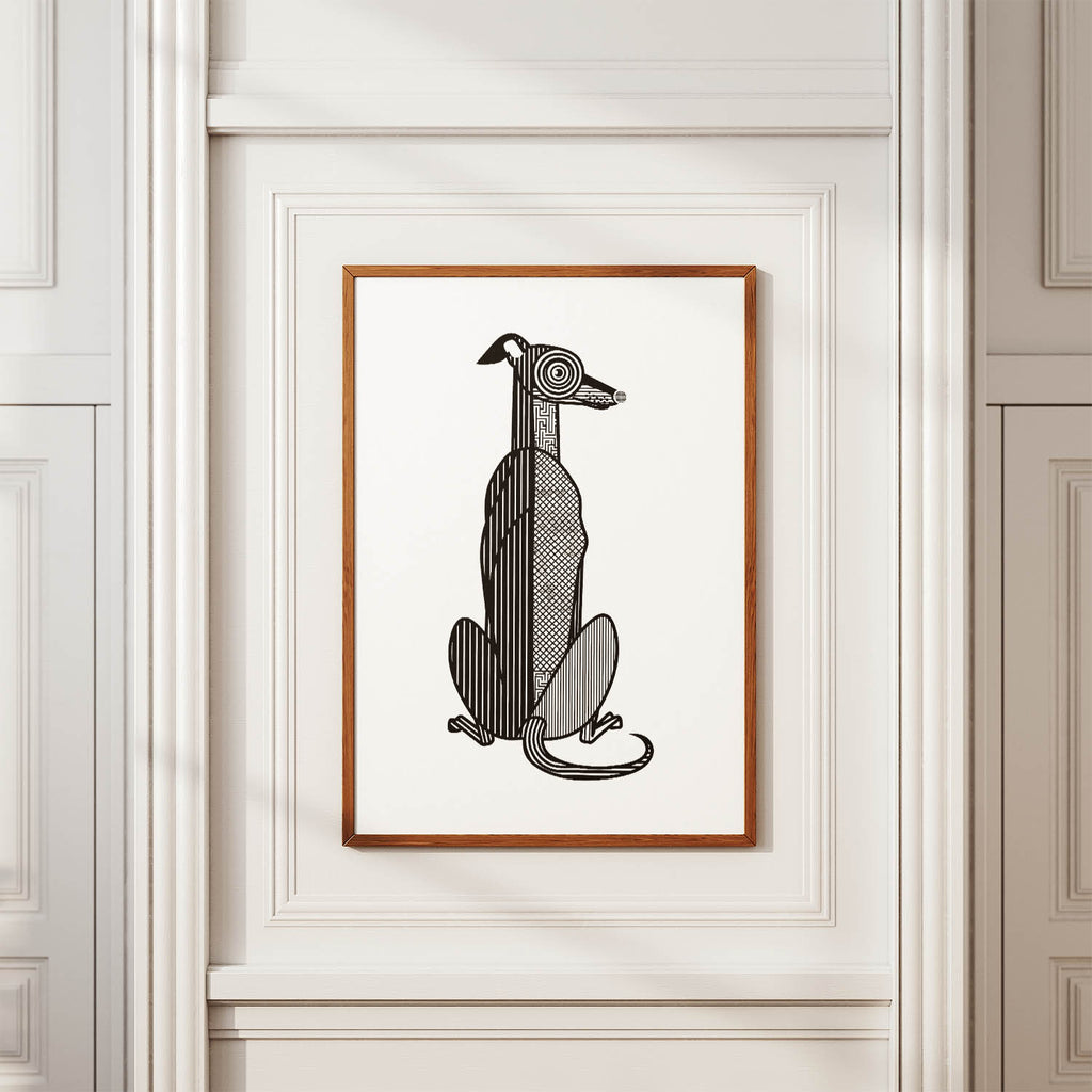 Whippet Geometric Line Art mockup