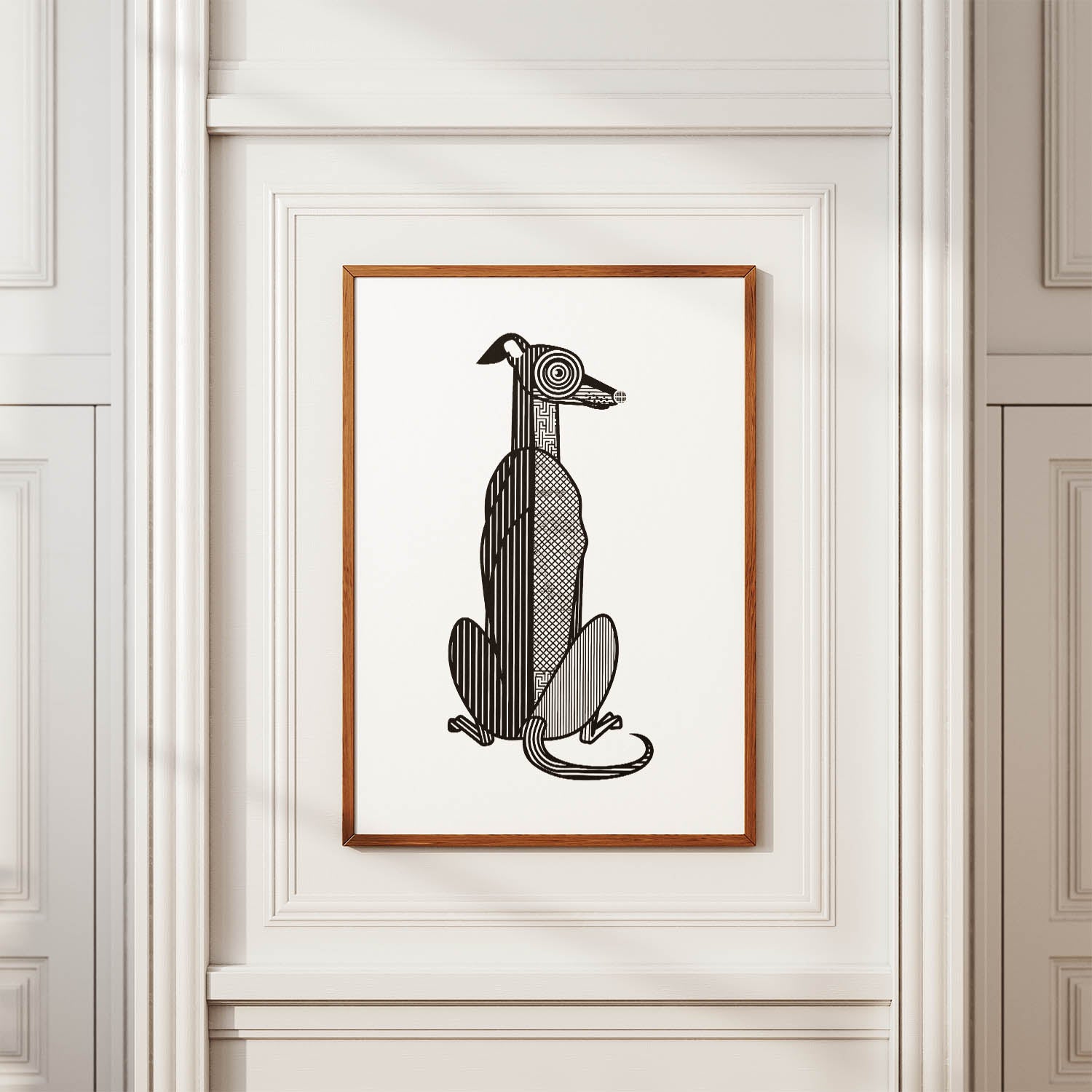 Whippet Geometric Line Art mockup