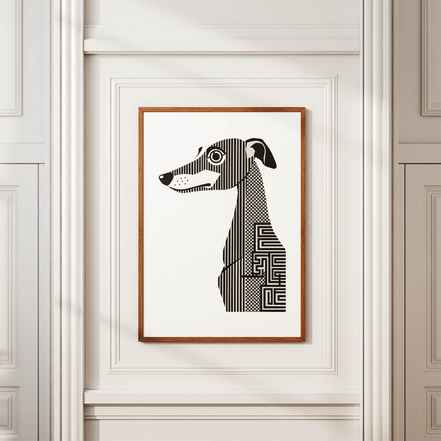 Whippet Geometric Line Art mockup