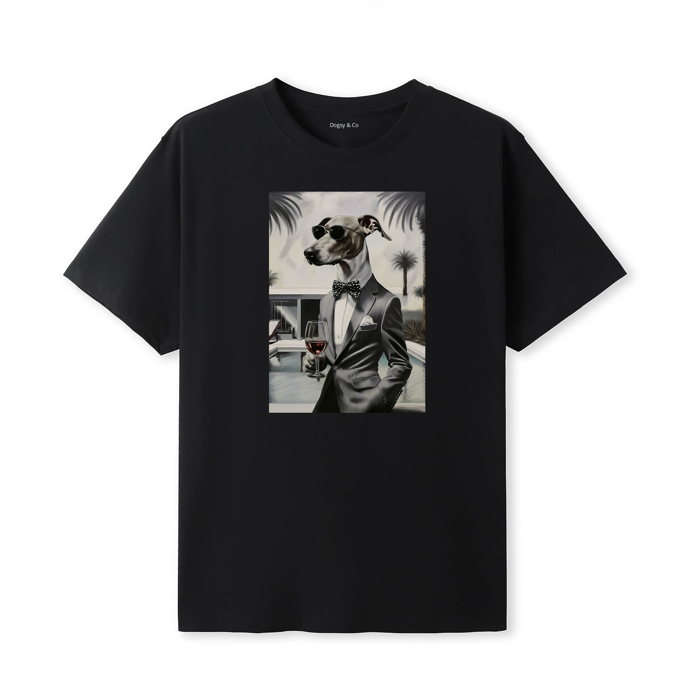 Whippet distinguished gentleman dog t-shirt - black