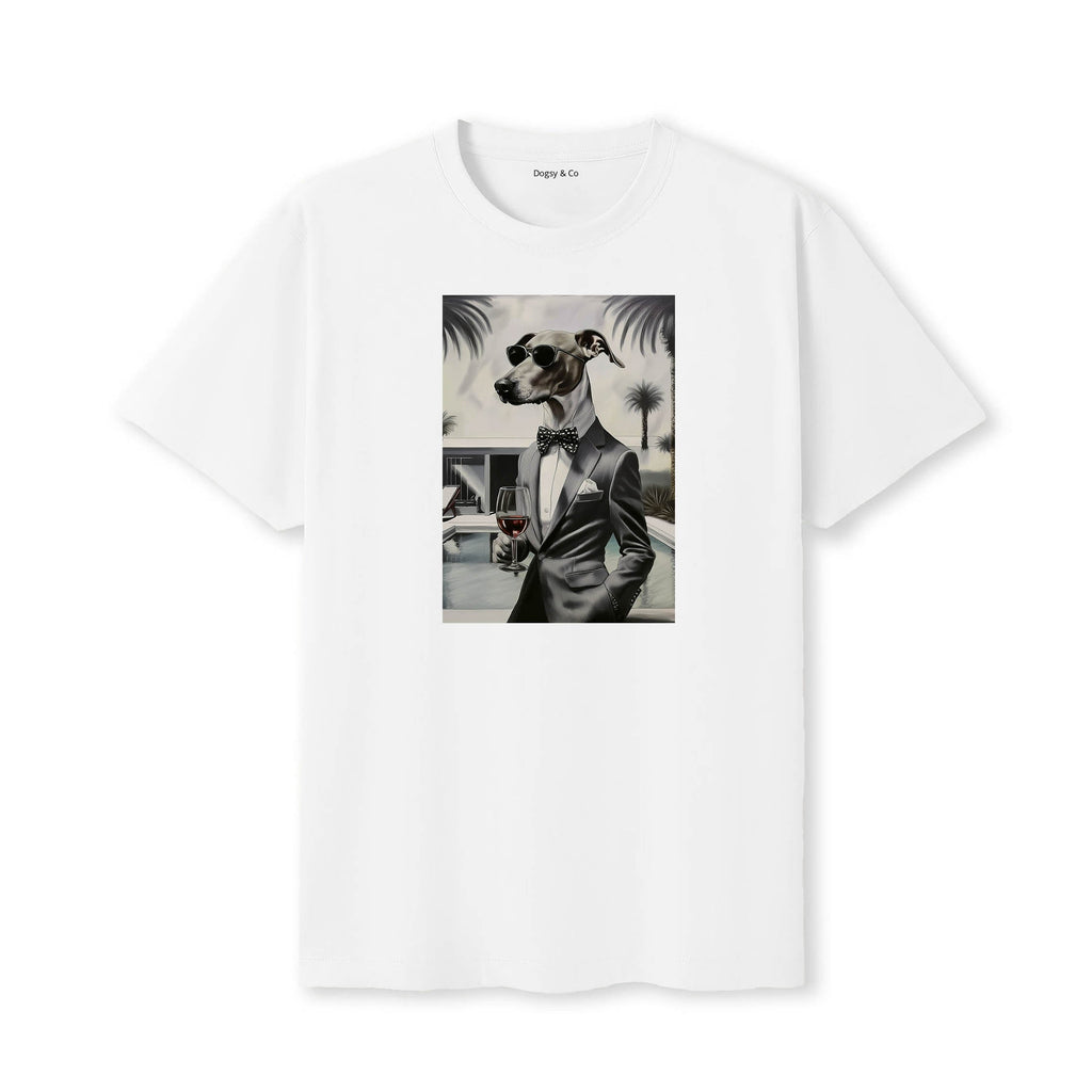 Whippet distinguished gentleman dog t-shirt - white