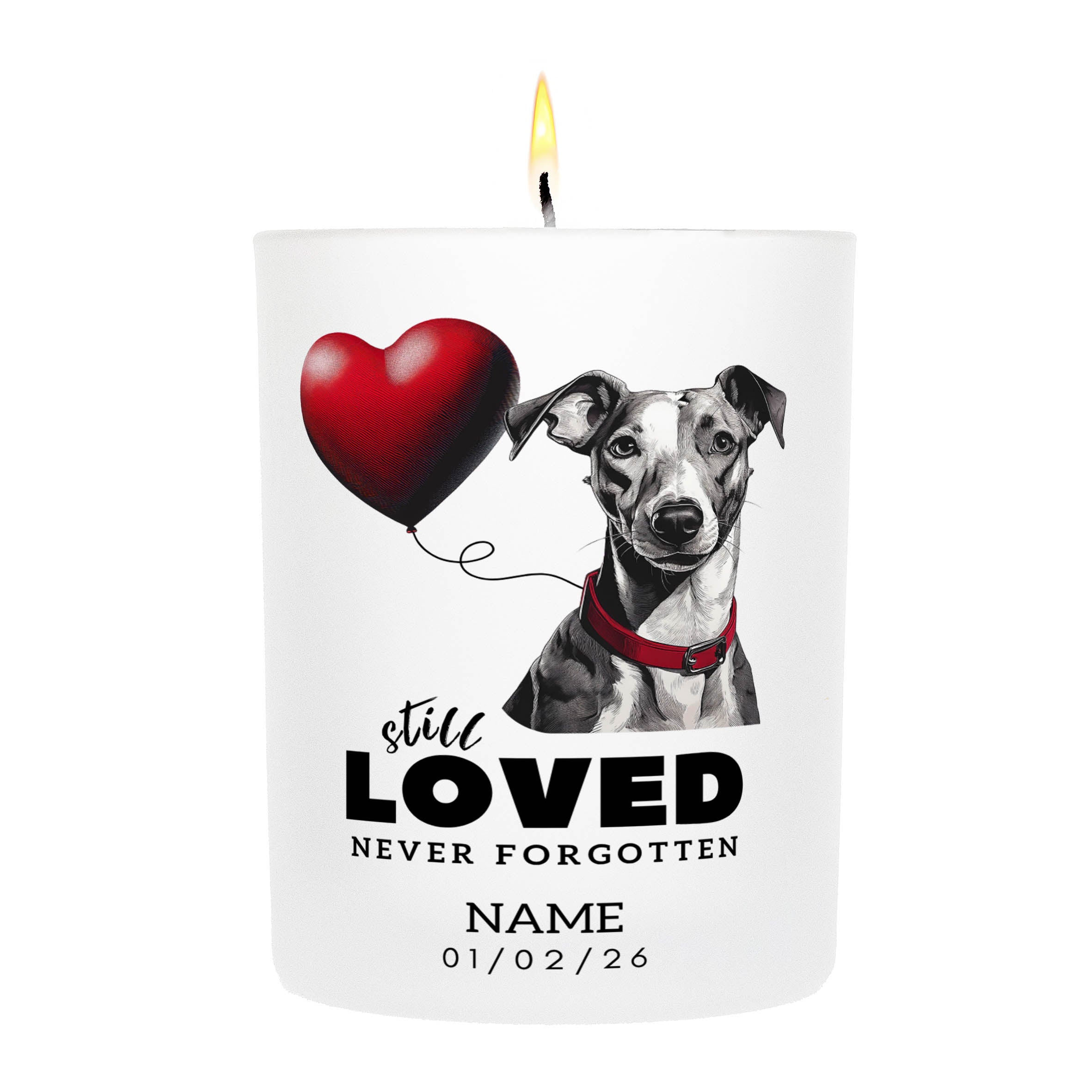 White Swiss Shepherd Still Loved Never Forgotten Custom Candle