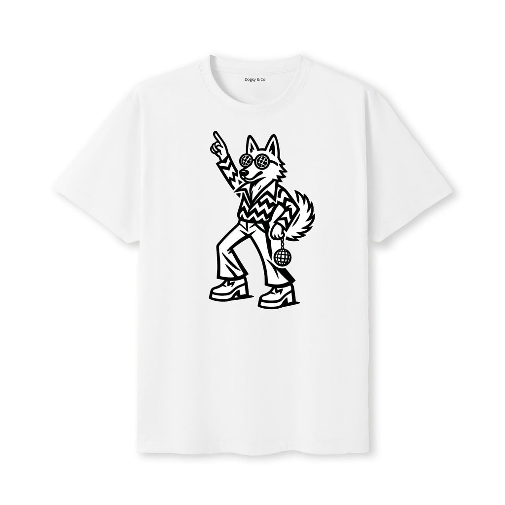 White Swiss Shepherd Disco Doggo T-Shirt - alternate view