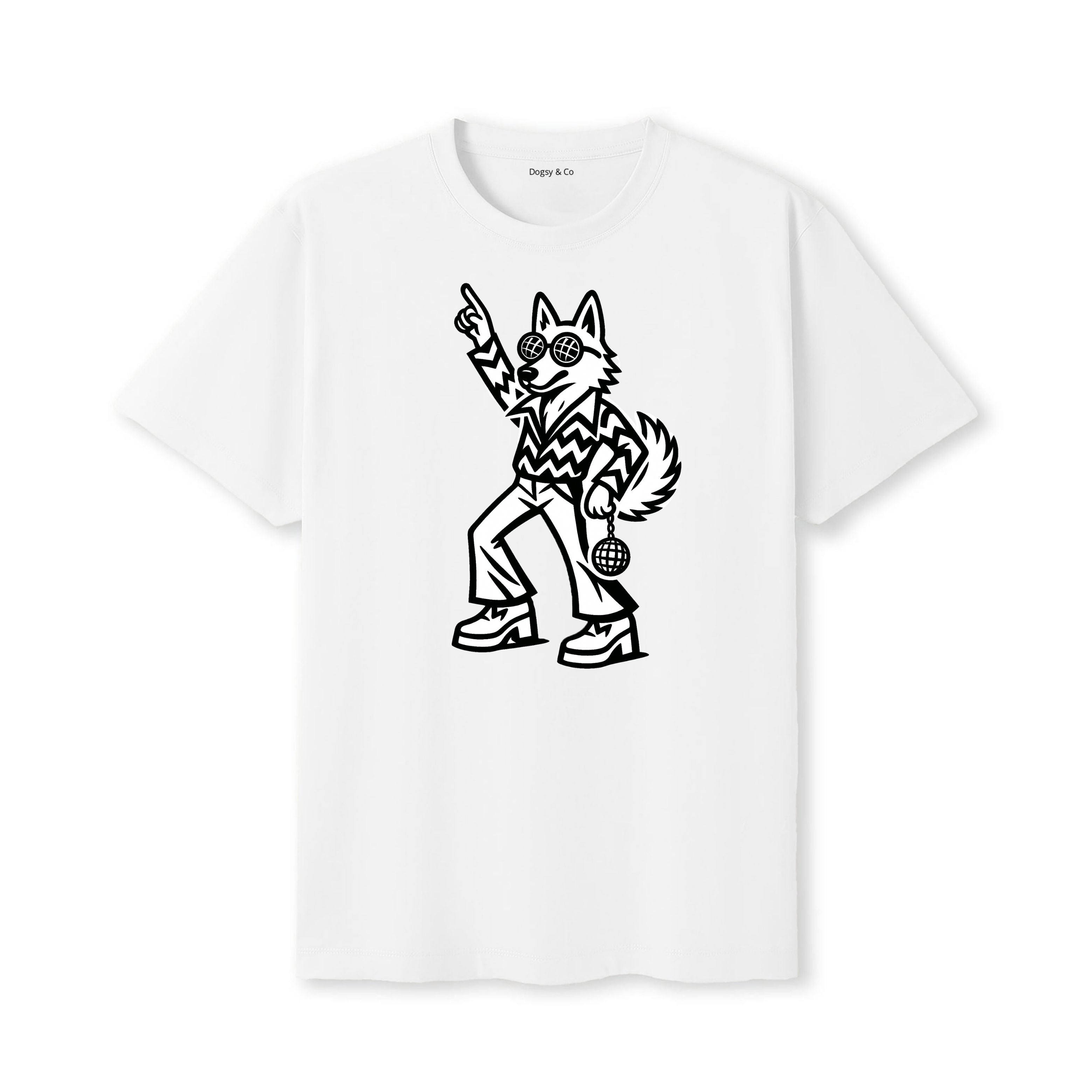 White Swiss Shepherd Disco Doggo T-Shirt - alternate view