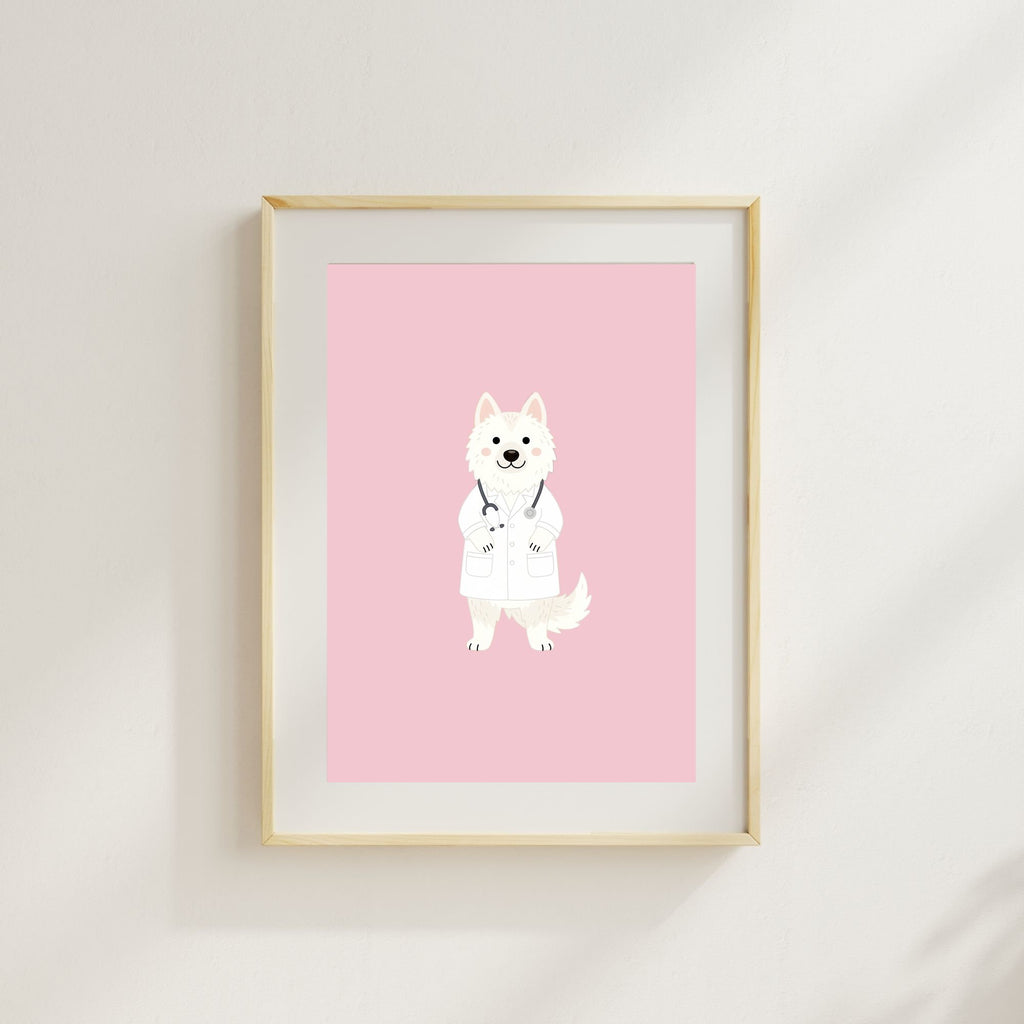 White Swiss Shepherd Kids Nursery Wall Art Print Bundle — 22 Dog Costume Designs, 5 Colours, 6 Print Sizes | Digital Download