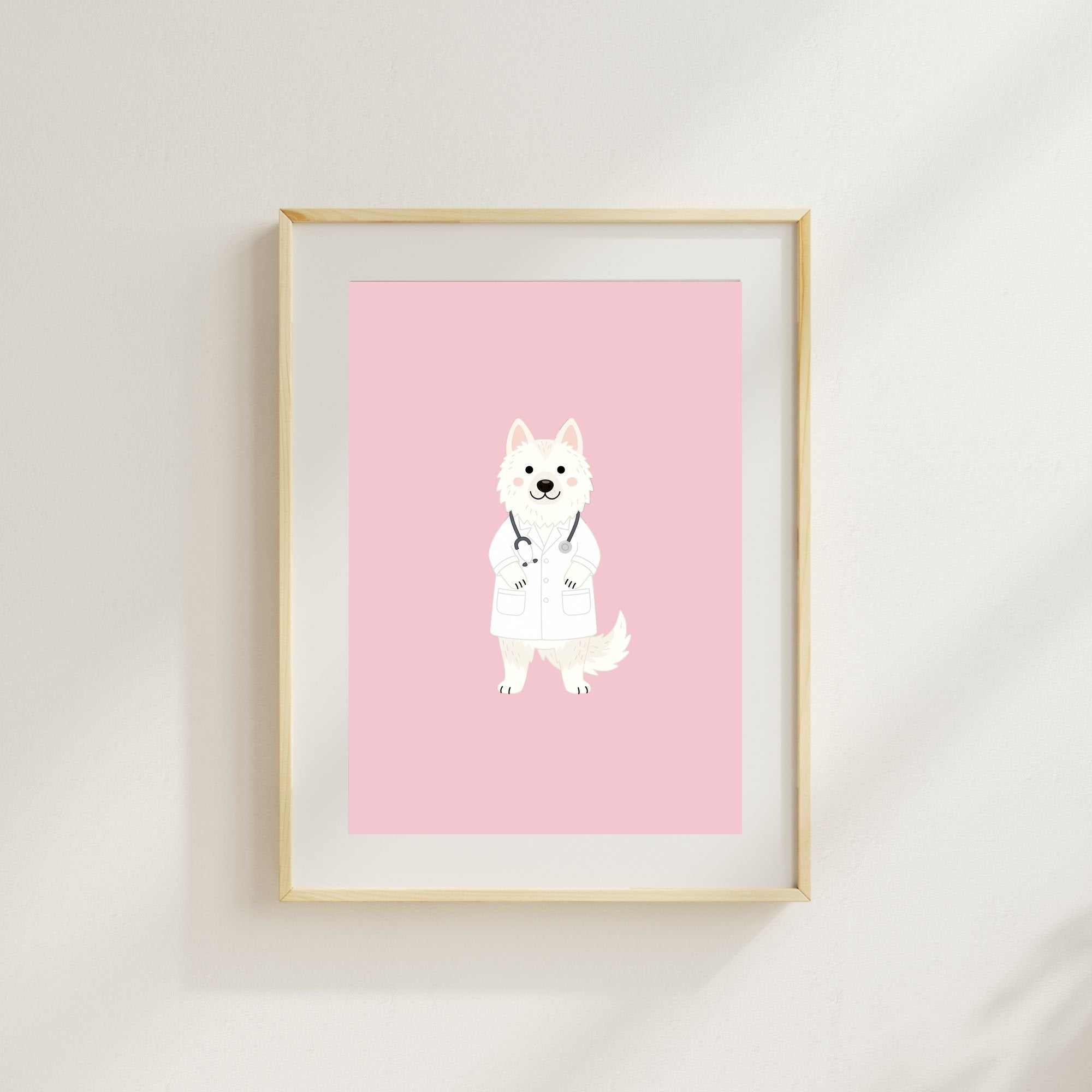 White Swiss Shepherd Kids Nursery Wall Art Print Bundle — 22 Dog Costume Designs, 5 Colours, 6 Print Sizes | Digital Download
