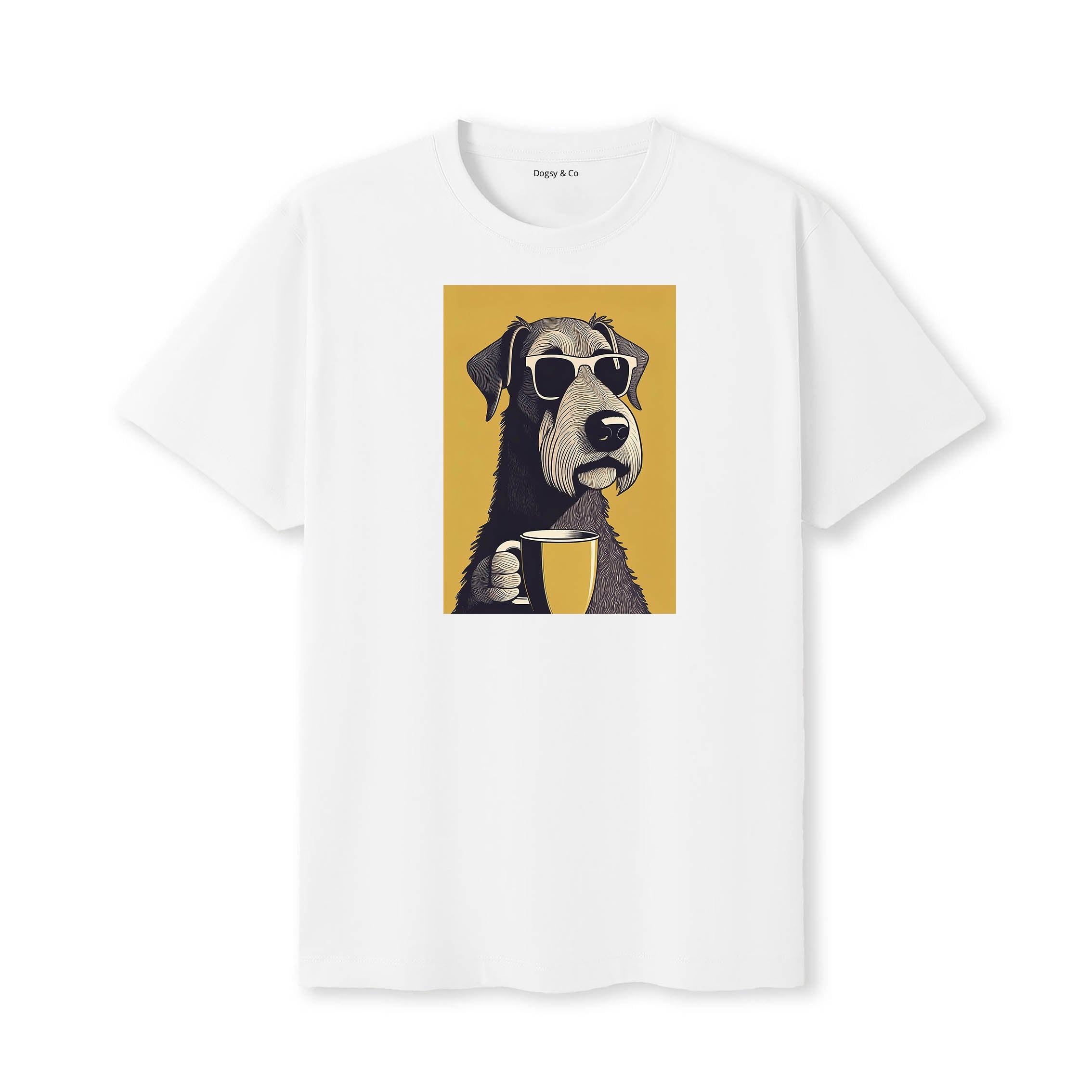 Wolfhound Coffee Dog T-Shirt White