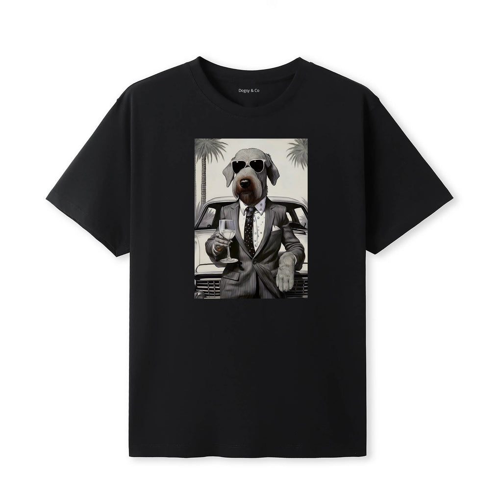 Wolfhound distinguished gentleman dog t-shirt - black