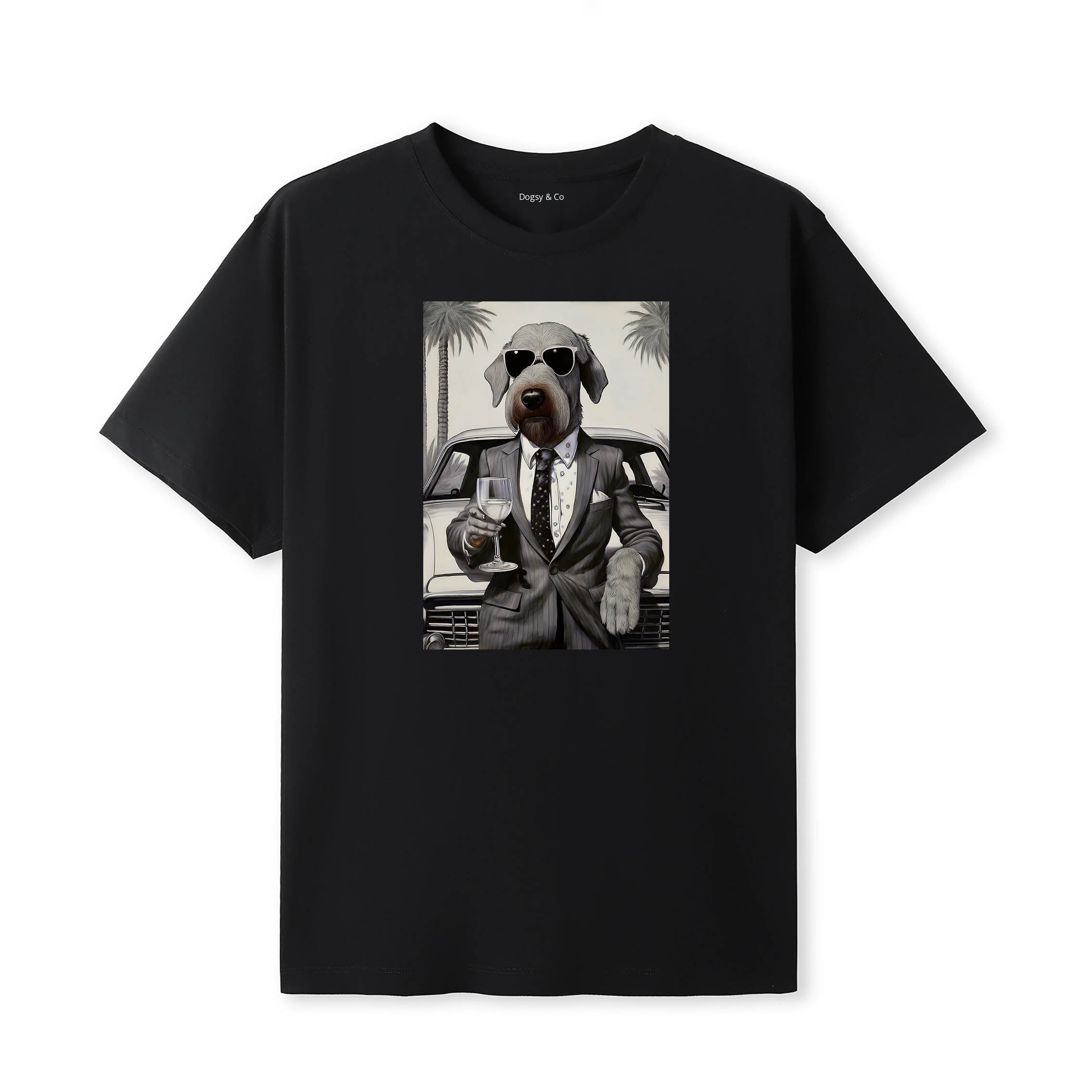 Wolfhound distinguished gentleman dog t-shirt - black