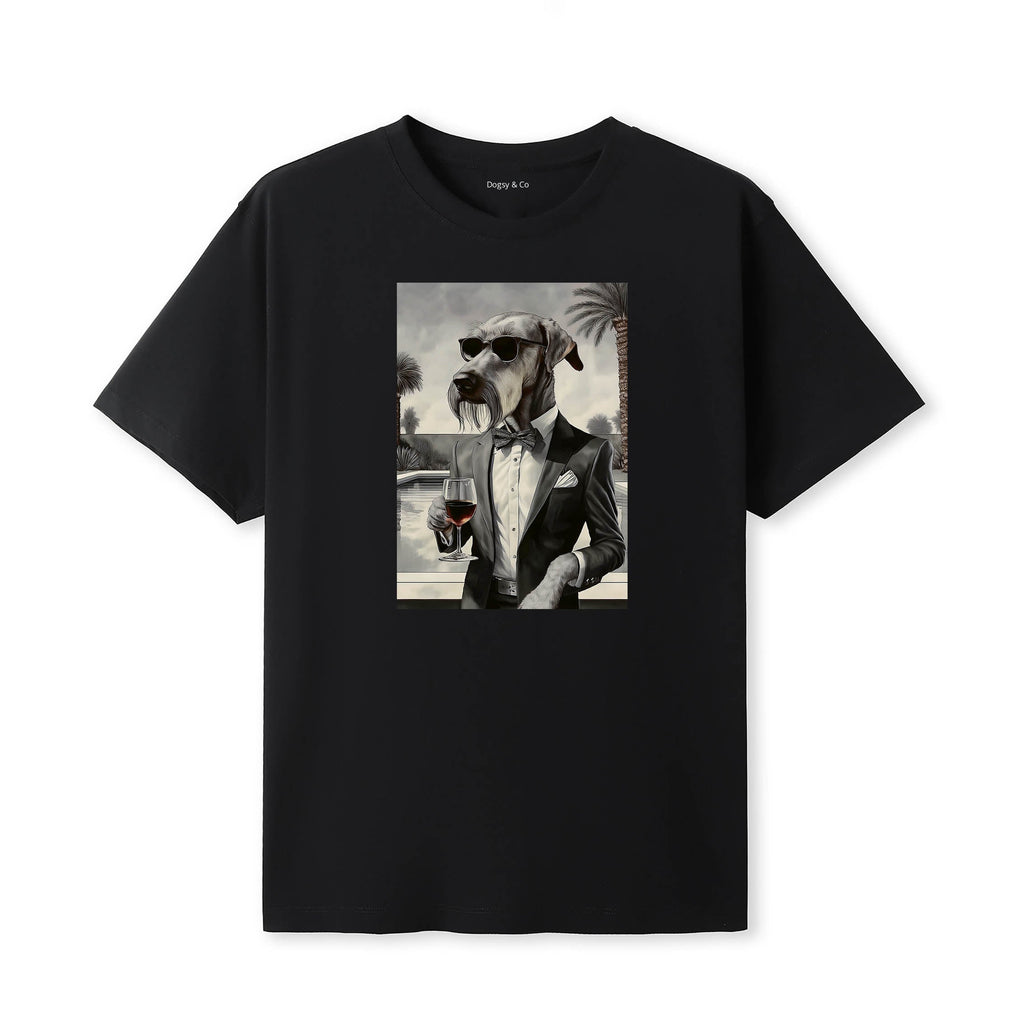 Wolfhound distinguished gentleman dog t-shirt - black