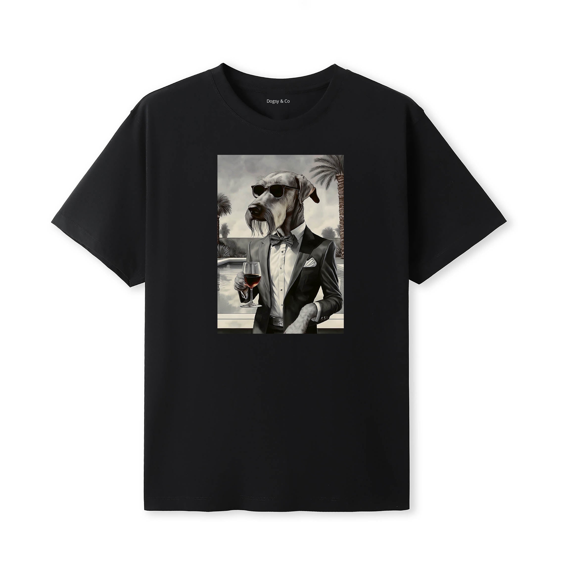 Wolfhound distinguished gentleman dog t-shirt - black