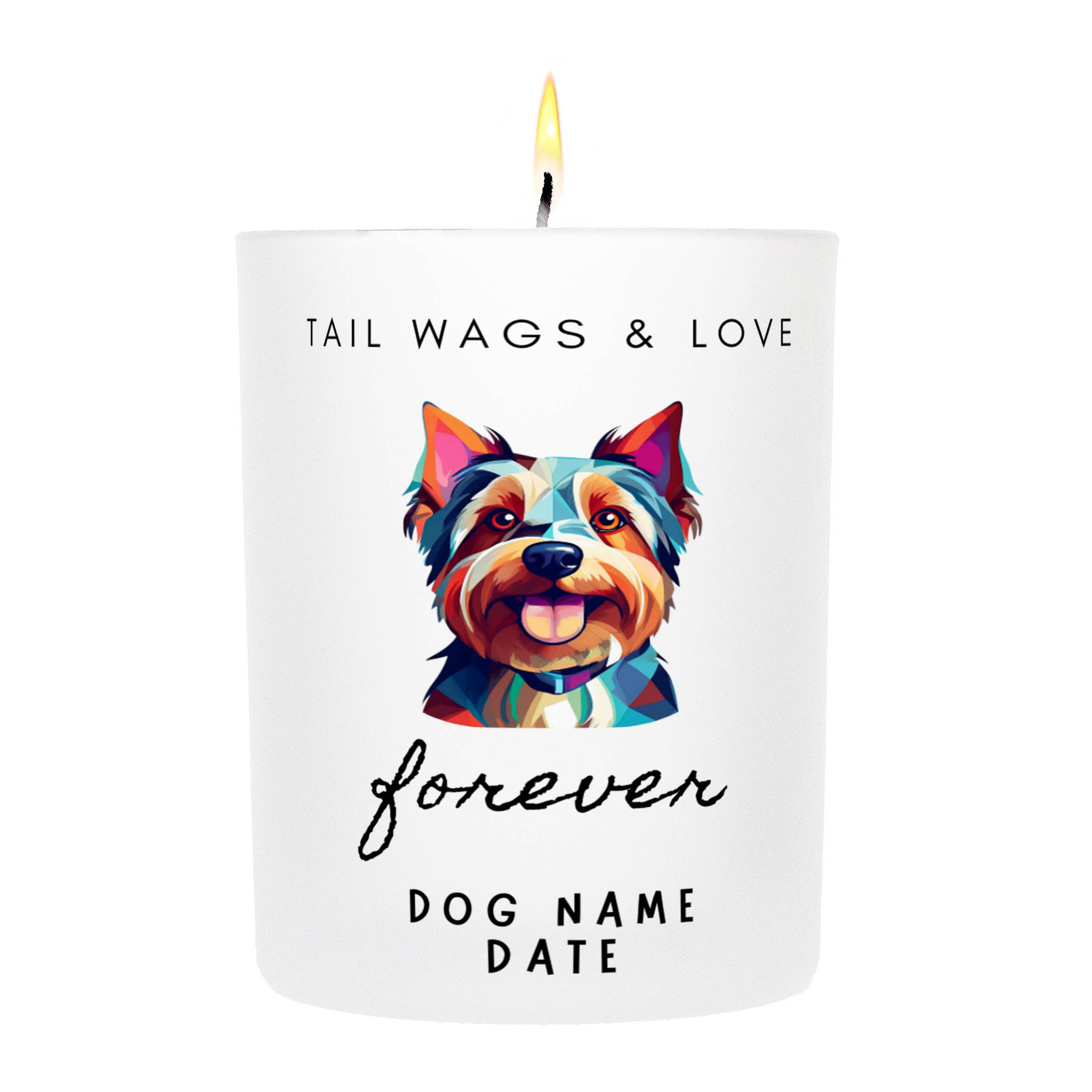 YORKSHIRE TERRIER   Tail Wags & Love Custom Candle