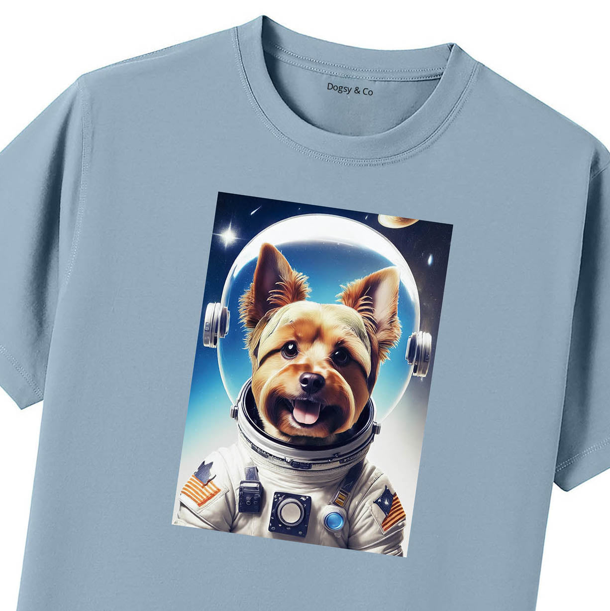 Blue T-Shirt Close Up