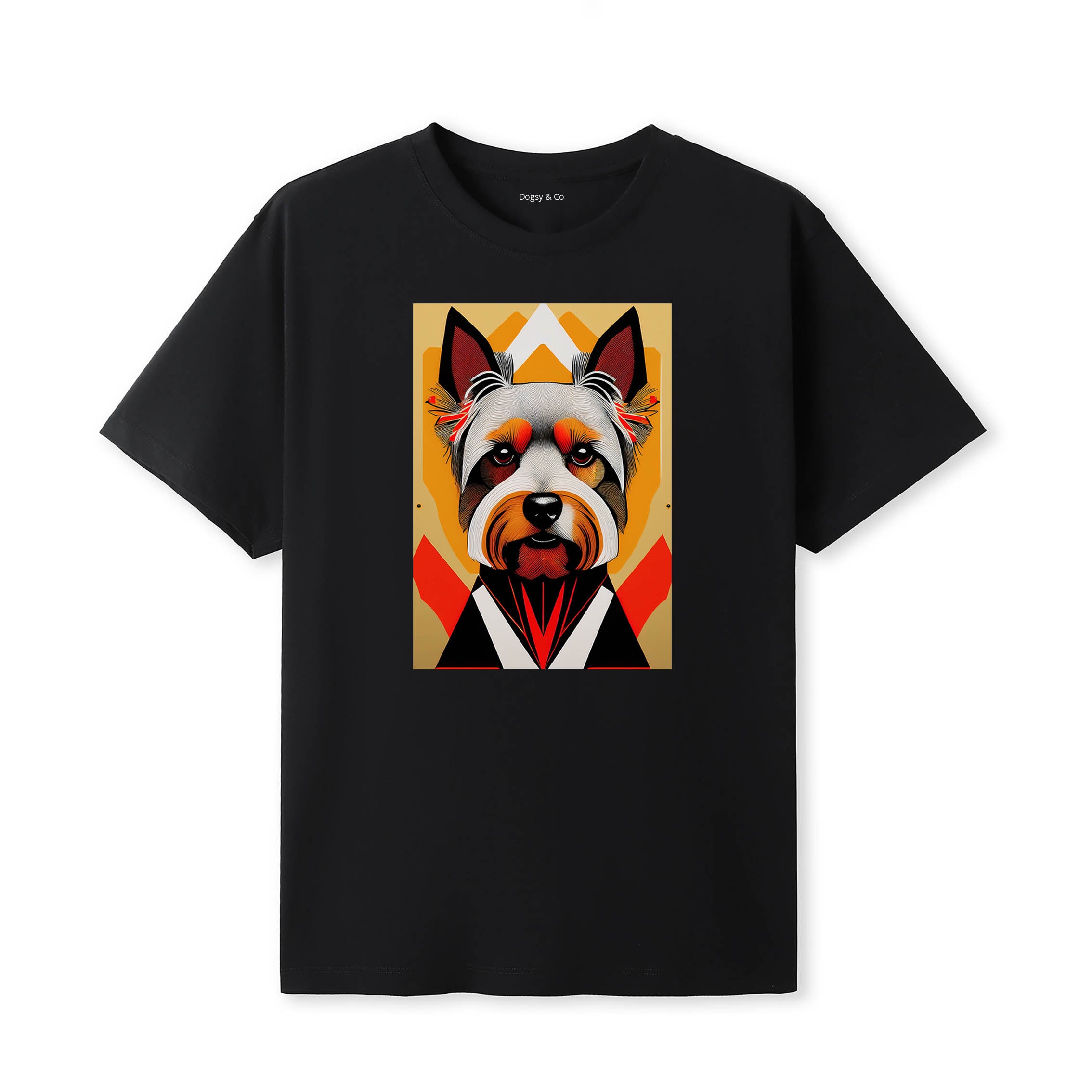 Yorkshire Terrier Retro Geo Orange Dog T-Shirt | Dogsy & Co