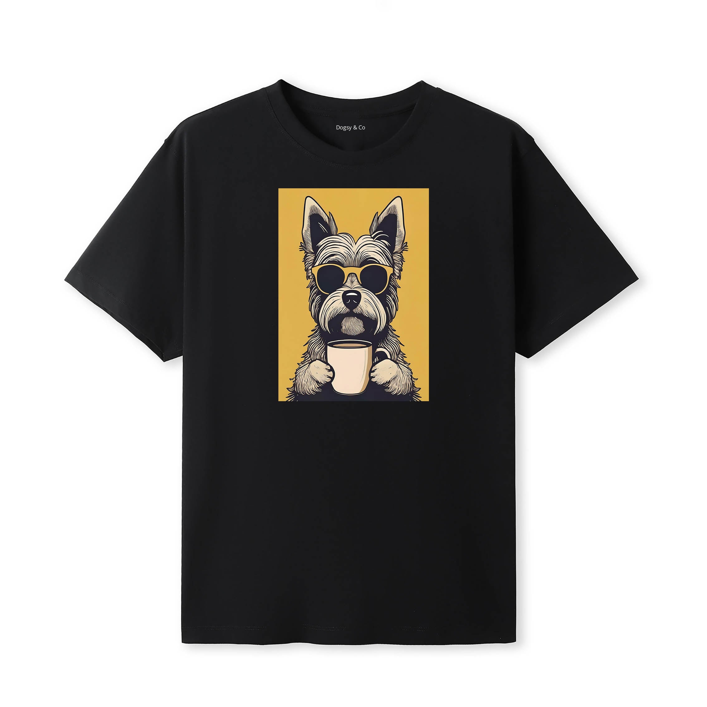Yorkshire Terrier Coffee Dog T-Shirt Black