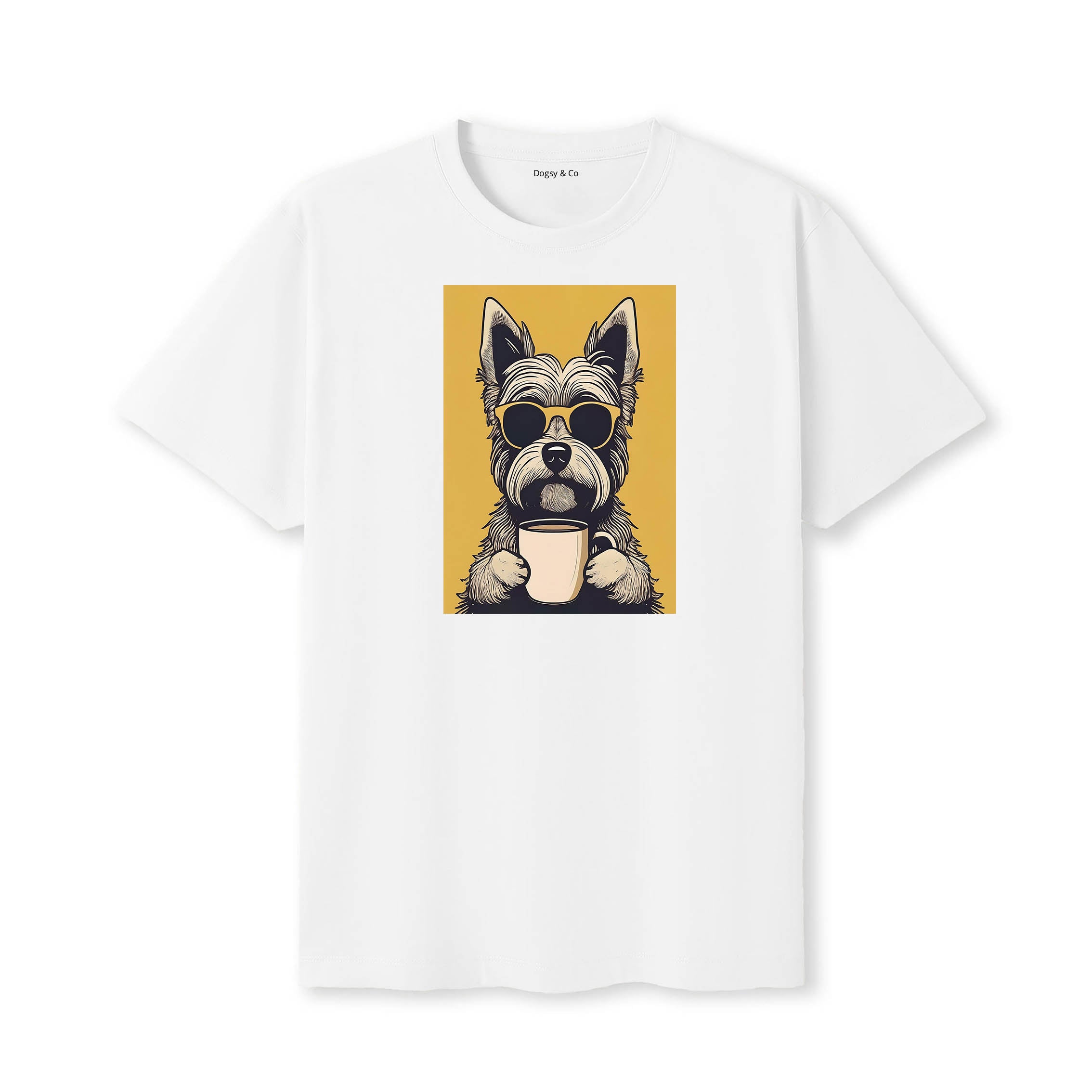 Yorkshire Terrier Coffee Dog T-Shirt White