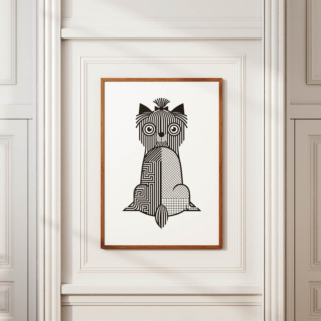 Yorkshire Terrier Geometric Line Art mockup