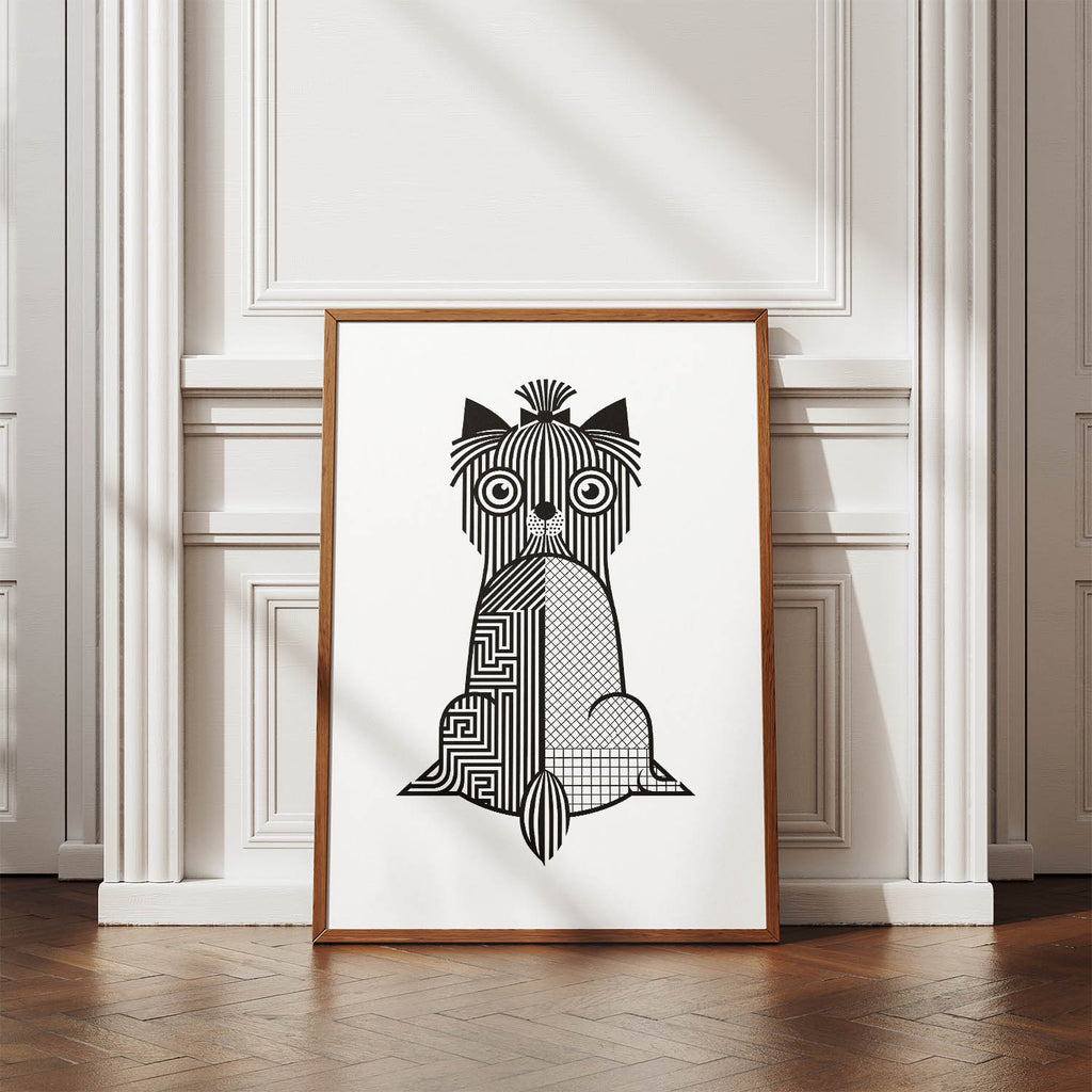 Yorkshire Terrier Geometric Line Art mockup