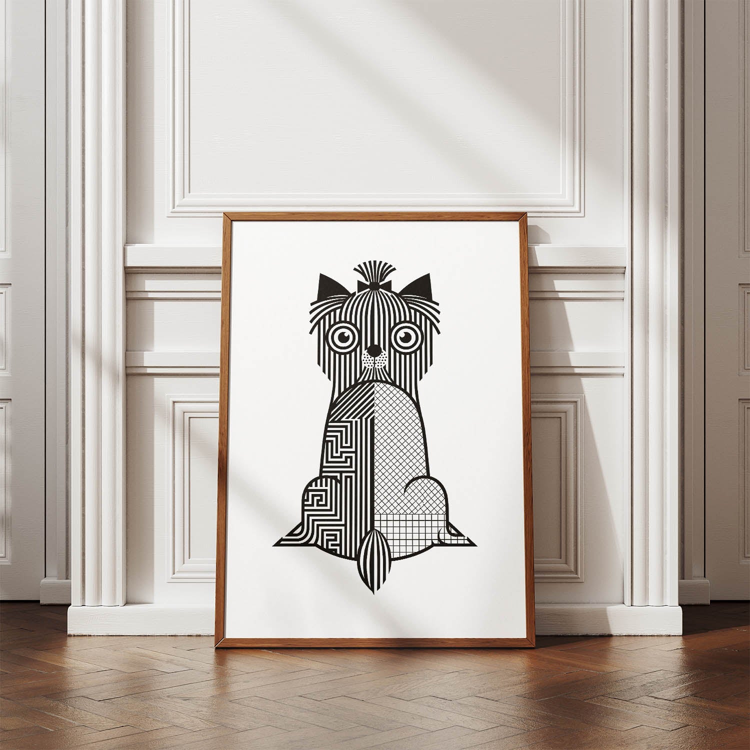 Yorkshire Terrier Geometric Line Art mockup