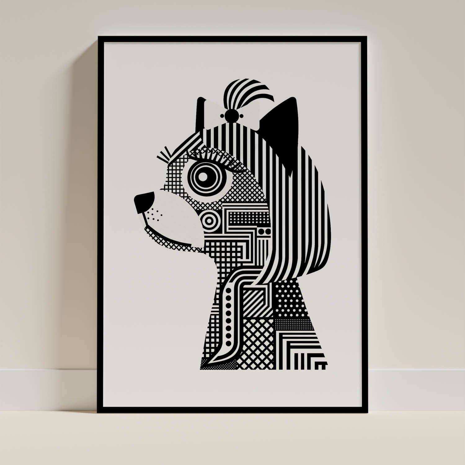 Yorkshire Terrier Geometric Line Art mockup
