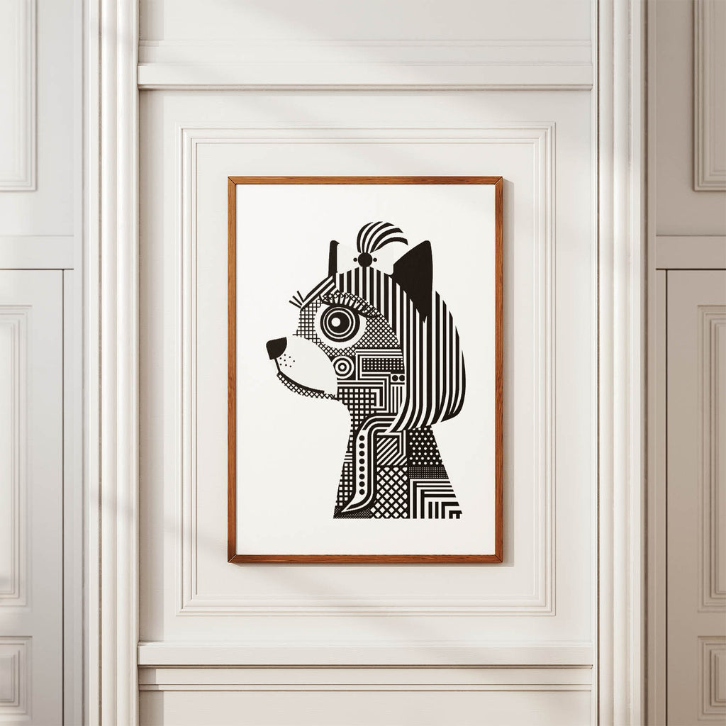 Yorkshire Terrier Geometric Line Art mockup