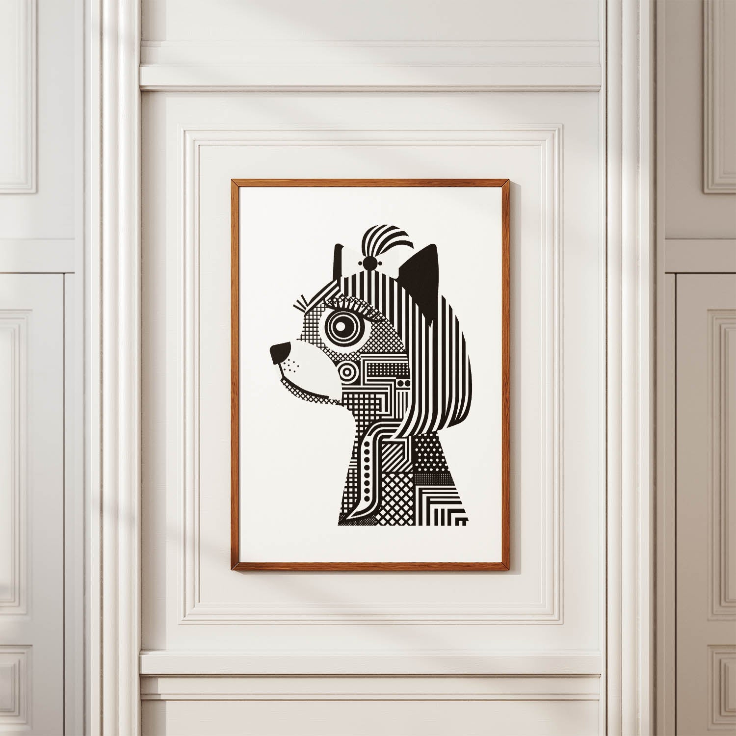 Yorkshire Terrier Geometric Line Art mockup