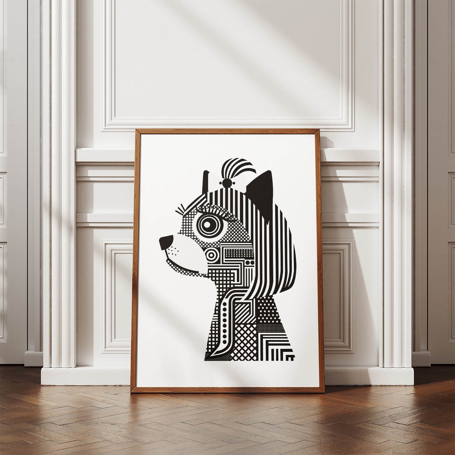 Yorkshire Terrier Geometric Line Art mockup