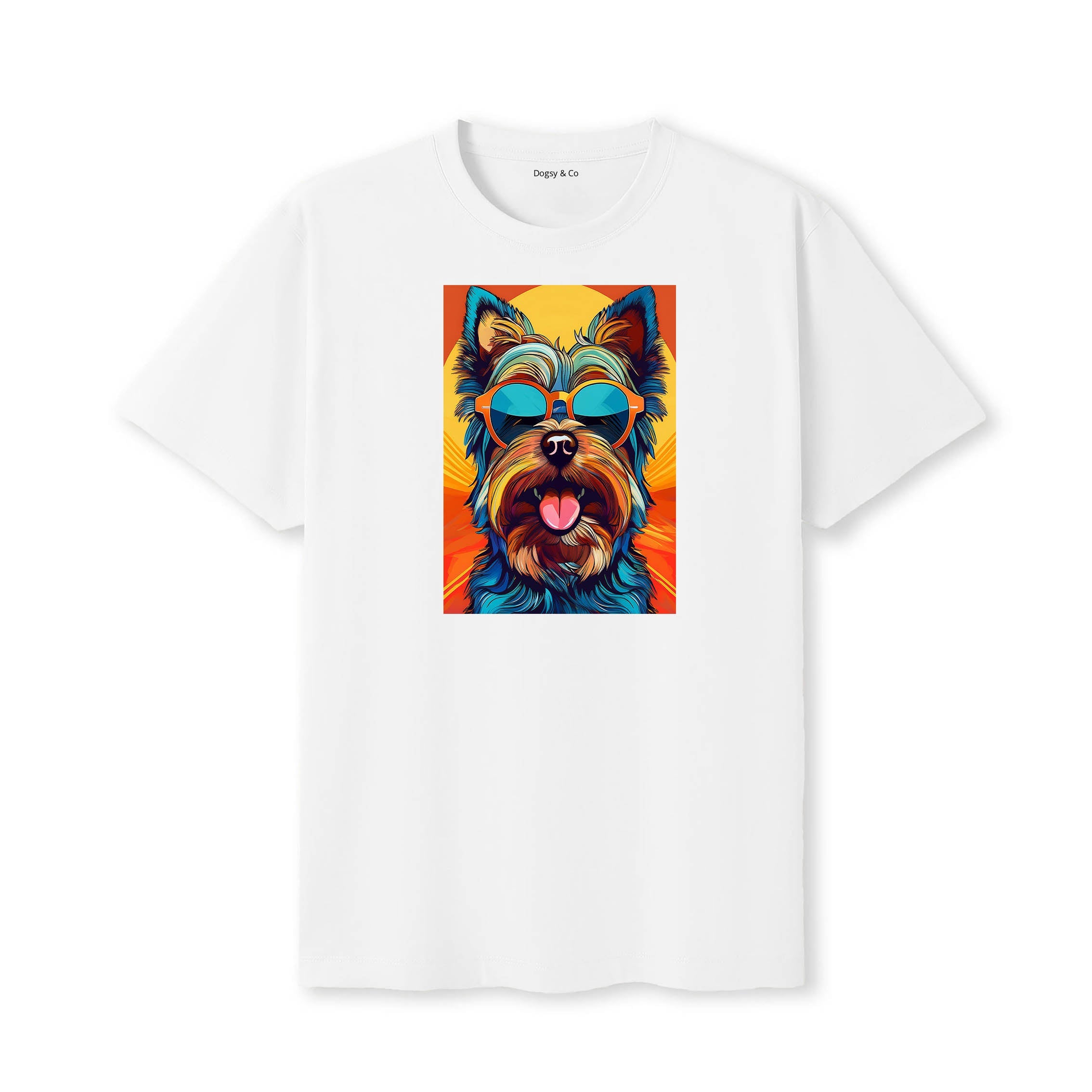 Yorkshire Terrier Sunnies Dog T-Shirt White